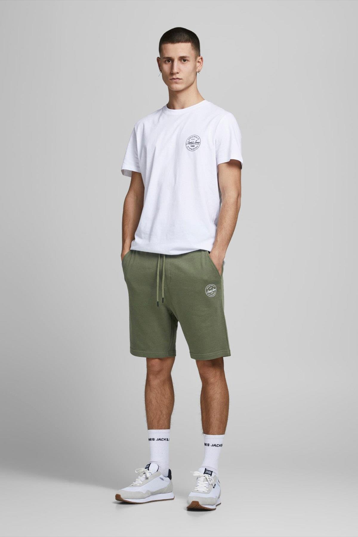 Jack & Jones Erkek Günlük Pamuklu Penye Şort 12182595 - Jack & Jones - 12182595