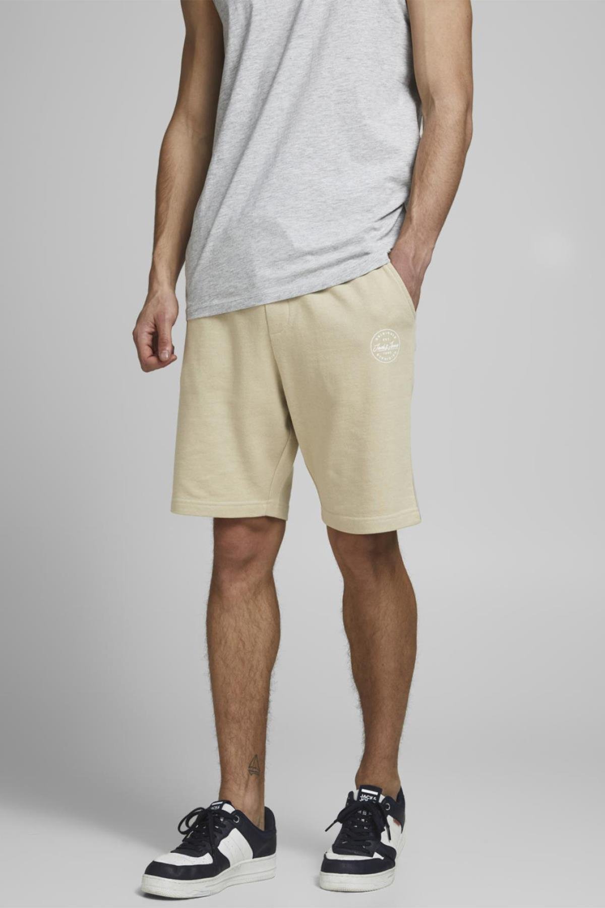 Jack & Jones Erkek Günlük Pamuklu Penye Şort 12182595 - Jack & Jones - 12182595