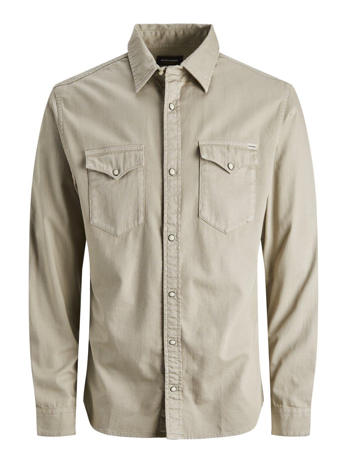 Jack & Jones Erkek Jean Gömlek 12138115 - Jack & Jones - 12138115-Crockery