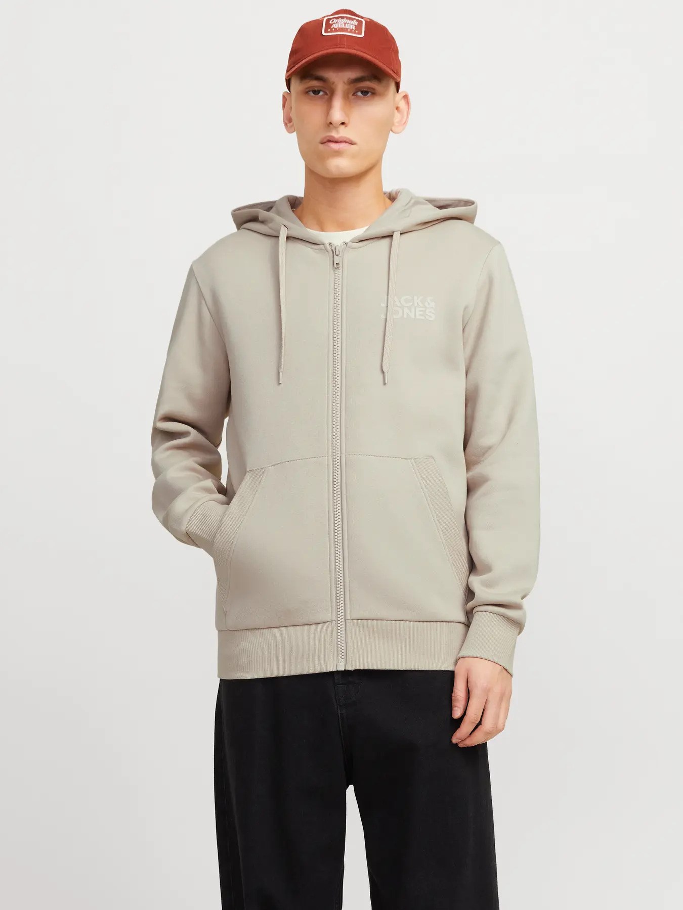 Jack & Jones Erkek JJECORP Logolu Bej Hırka -12265177  - Jack & Jones - 12265177-B