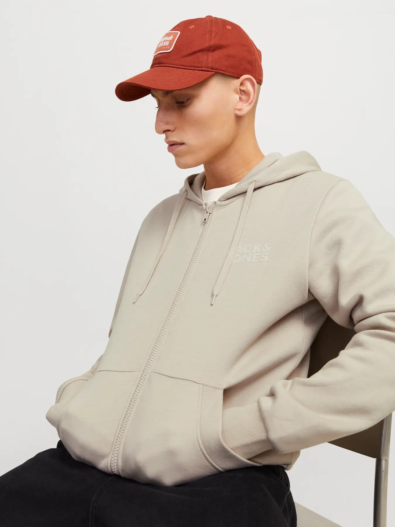 Jack & Jones Erkek JJECORP Logolu Bej Hırka -12265177  - Jack & Jones - 12265177-B