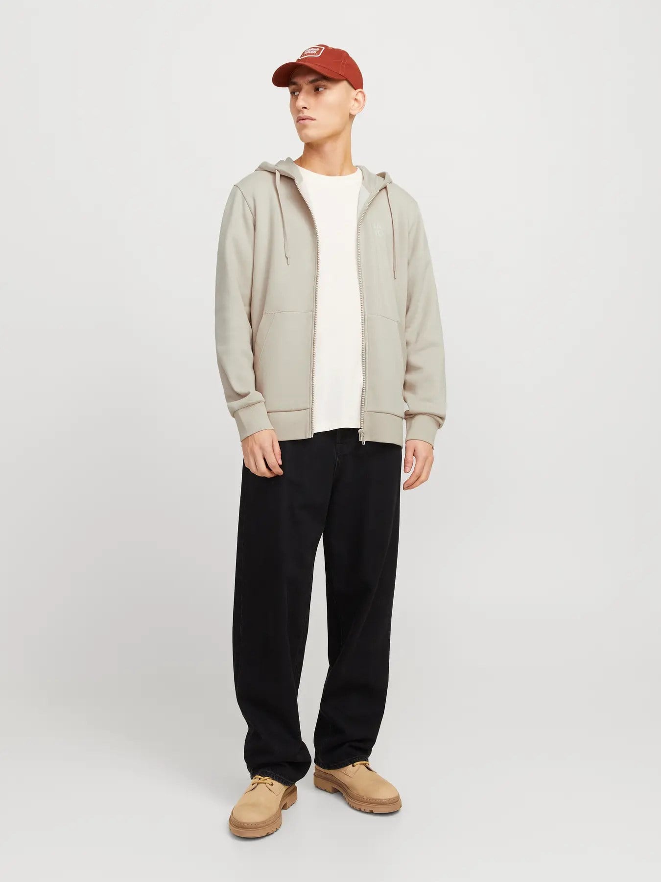 Jack & Jones Erkek JJECORP Logolu Bej Hırka -12265177  - Jack & Jones - 12265177-B