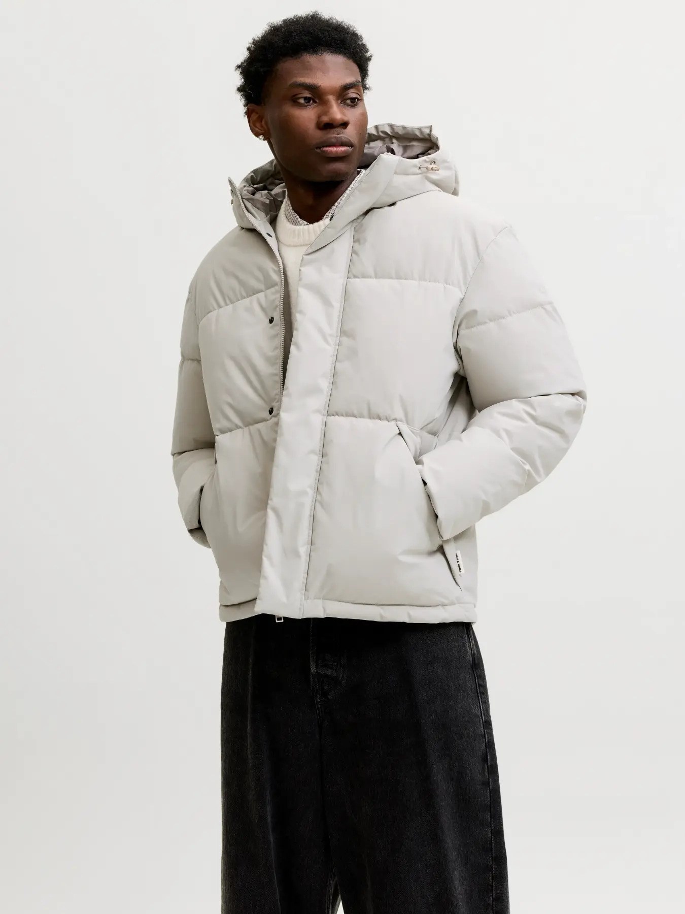 Jack & Jones Erkek Jjesoho Şişme Gri Mont - 12298862   - Jack & Jones - 12298862-G