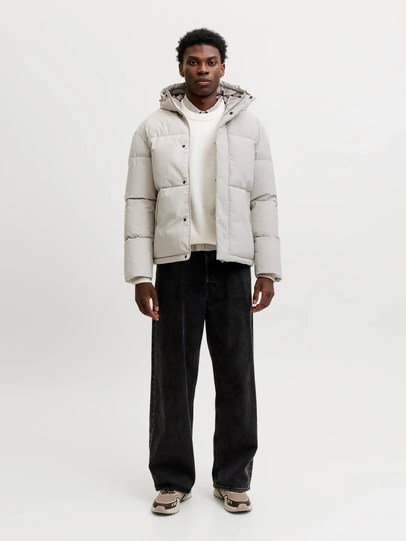 Jack & Jones Erkek Jjesoho Şişme Gri Mont - 12298862   - Jack & Jones - 12298862-G