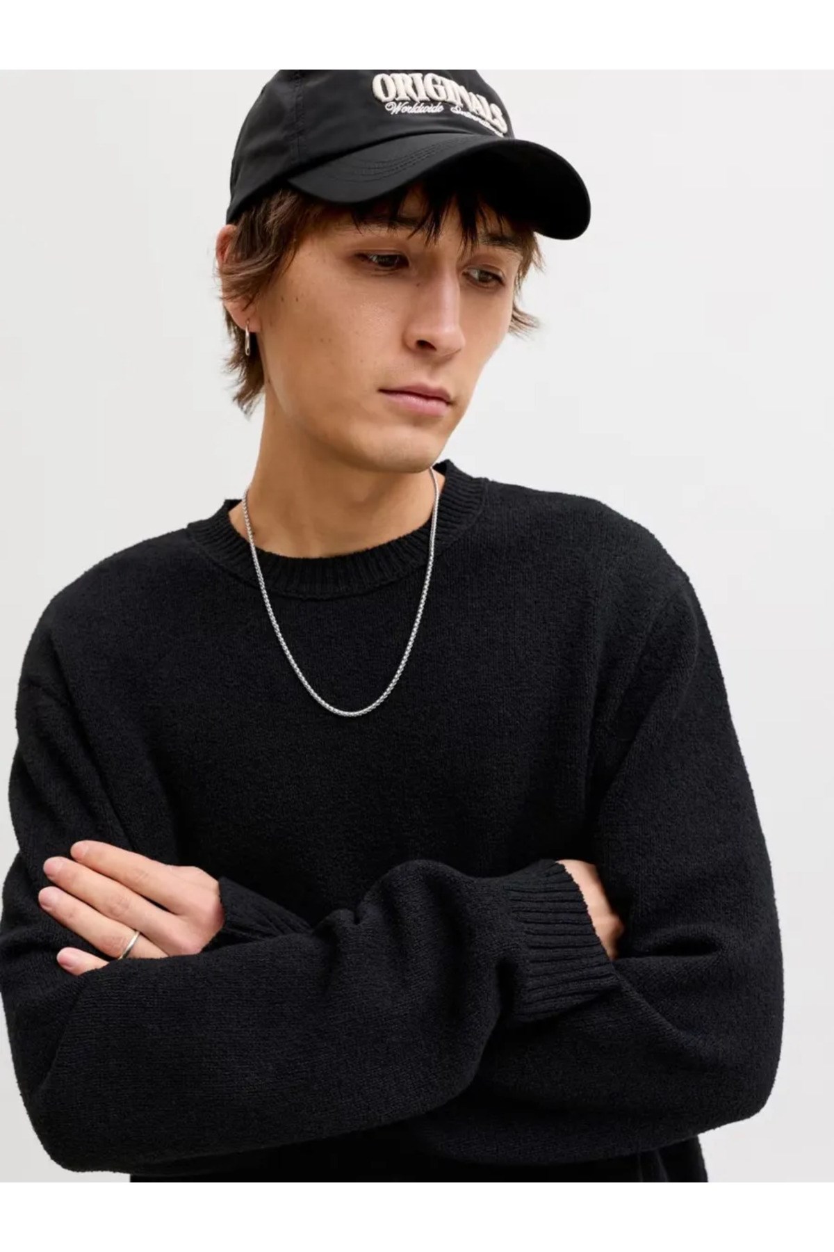 Jack & Jones Erkek Jornorrebro Catskılls Knıt Crew Neck Siyah Kazak - 12293244 - Jack & Jones - 12293244-S