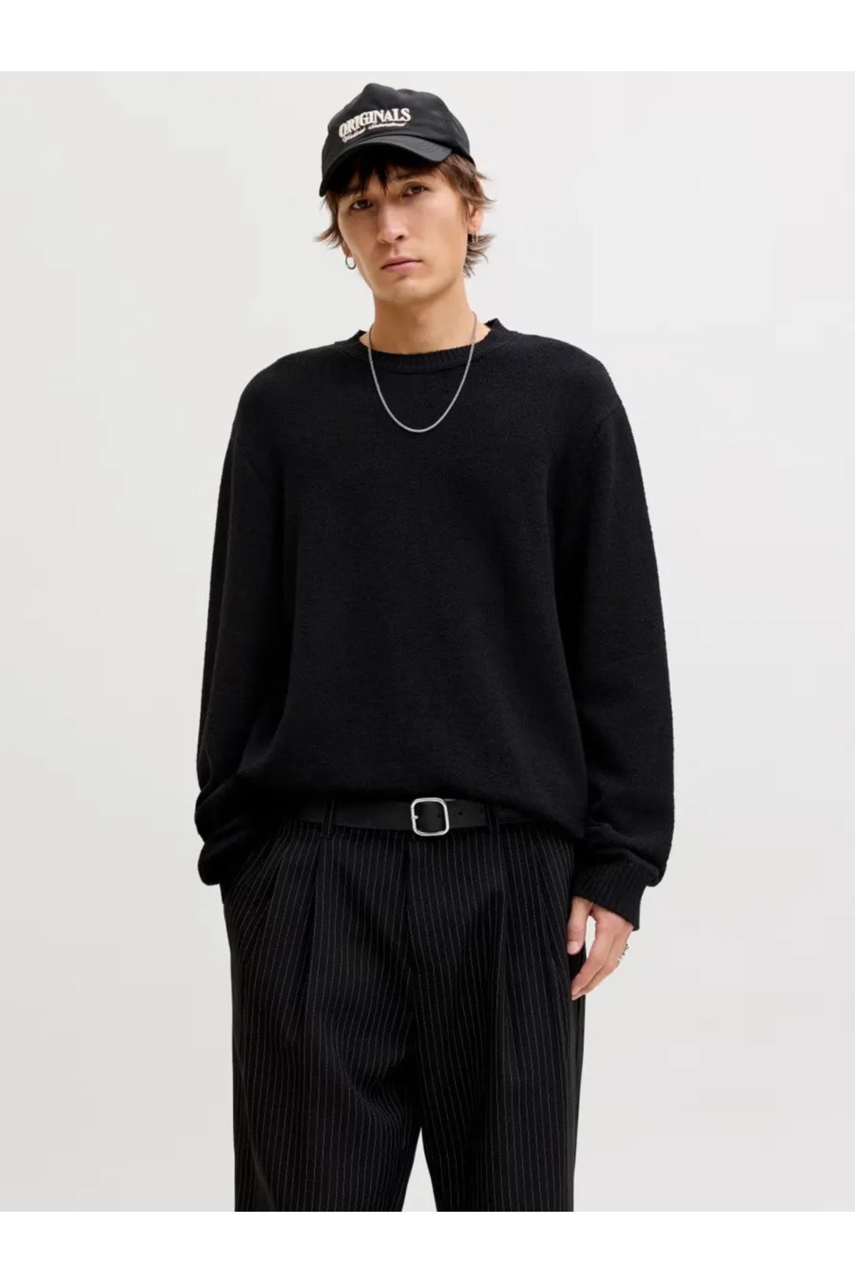 Jack & Jones Erkek Jornorrebro Catskılls Knıt Crew Neck Siyah Kazak - 12293244 - Jack & Jones - 12293244-S