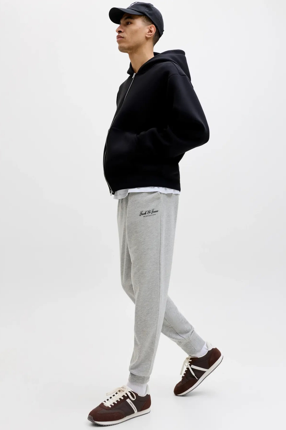 Jack & Jones Erkek Jpstgordon Logo Detaylı Çift Cepli Eşofman Altı Açık Gri - 12288641  - Jack & Jones - 12288641