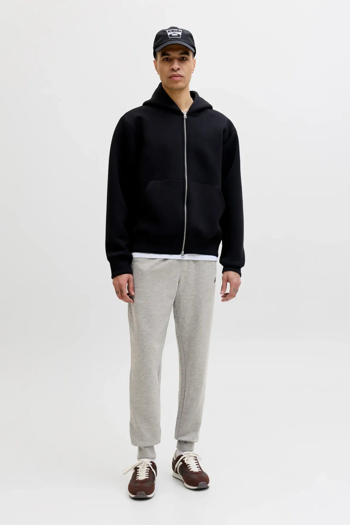 Jack & Jones Erkek Jpstgordon Logo Detaylı Çift Cepli Eşofman Altı Açık Gri - 12288641  - Jack & Jones - 12288641
