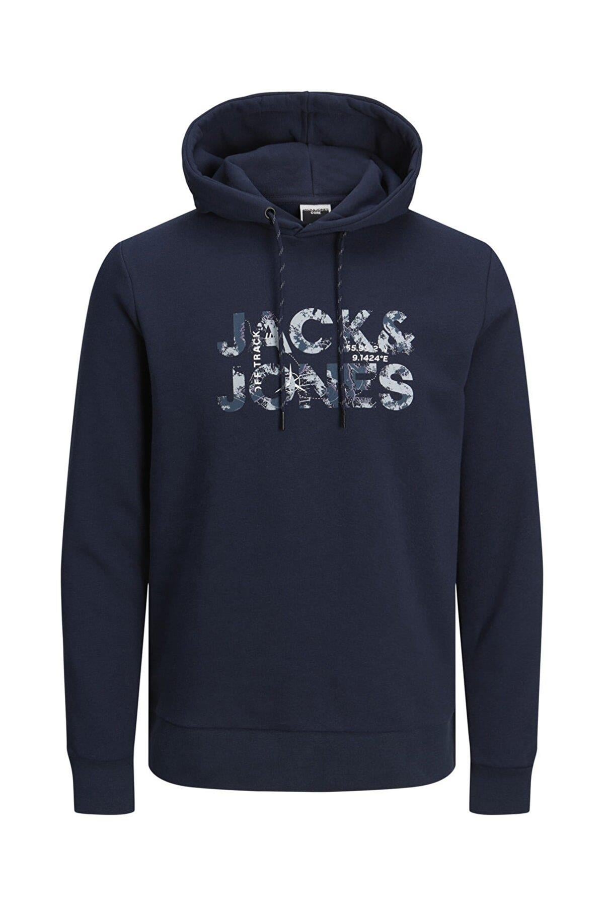 Jack & Jones Erkek Kapüşonlu Baskili Sweatshirt - 12216242  - Jack & Jones - 12216242