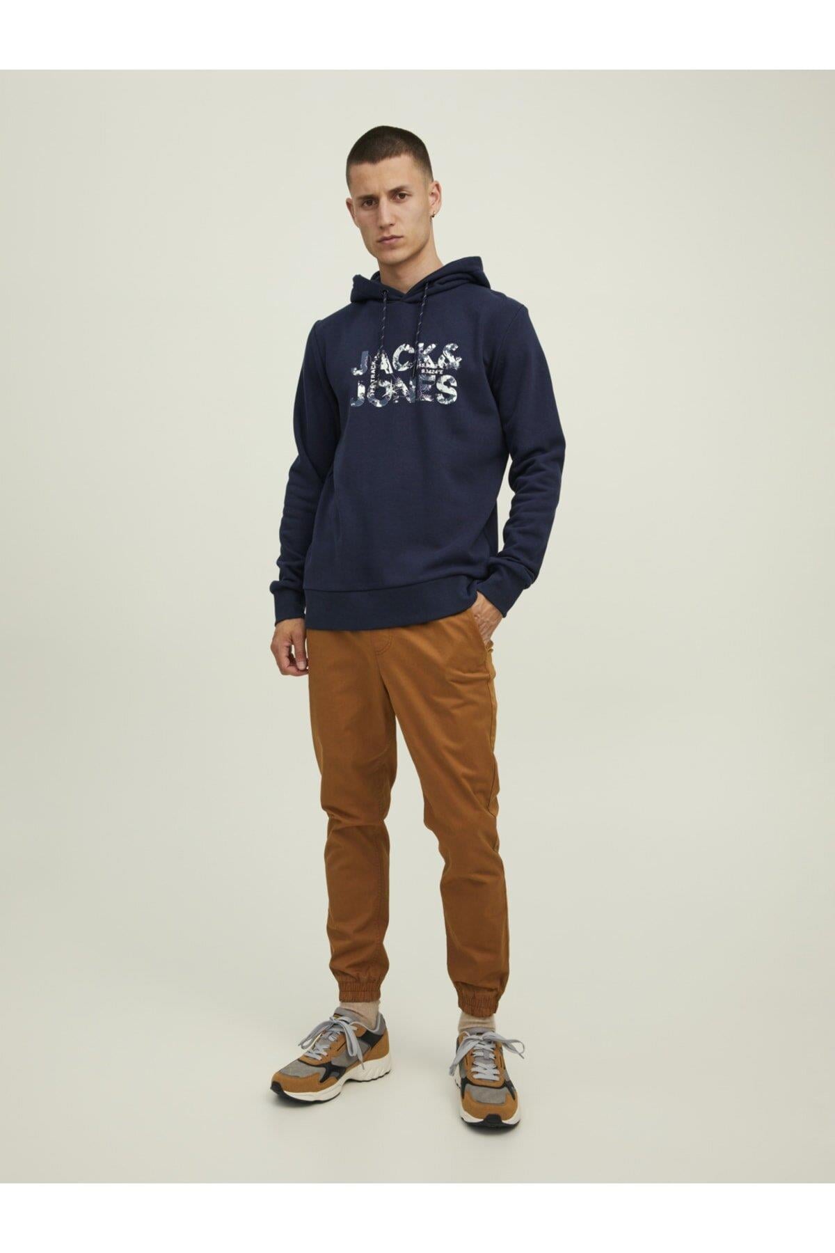 Jack & Jones Erkek Kapüşonlu Baskili Sweatshirt - 12216242  - Jack & Jones - 12216242