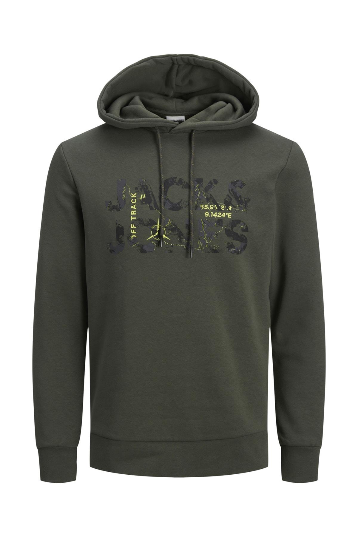 Jack & Jones Erkek Kapüşonlu Baskili Sweatshirt - 12216242  - Jack & Jones - 12216242