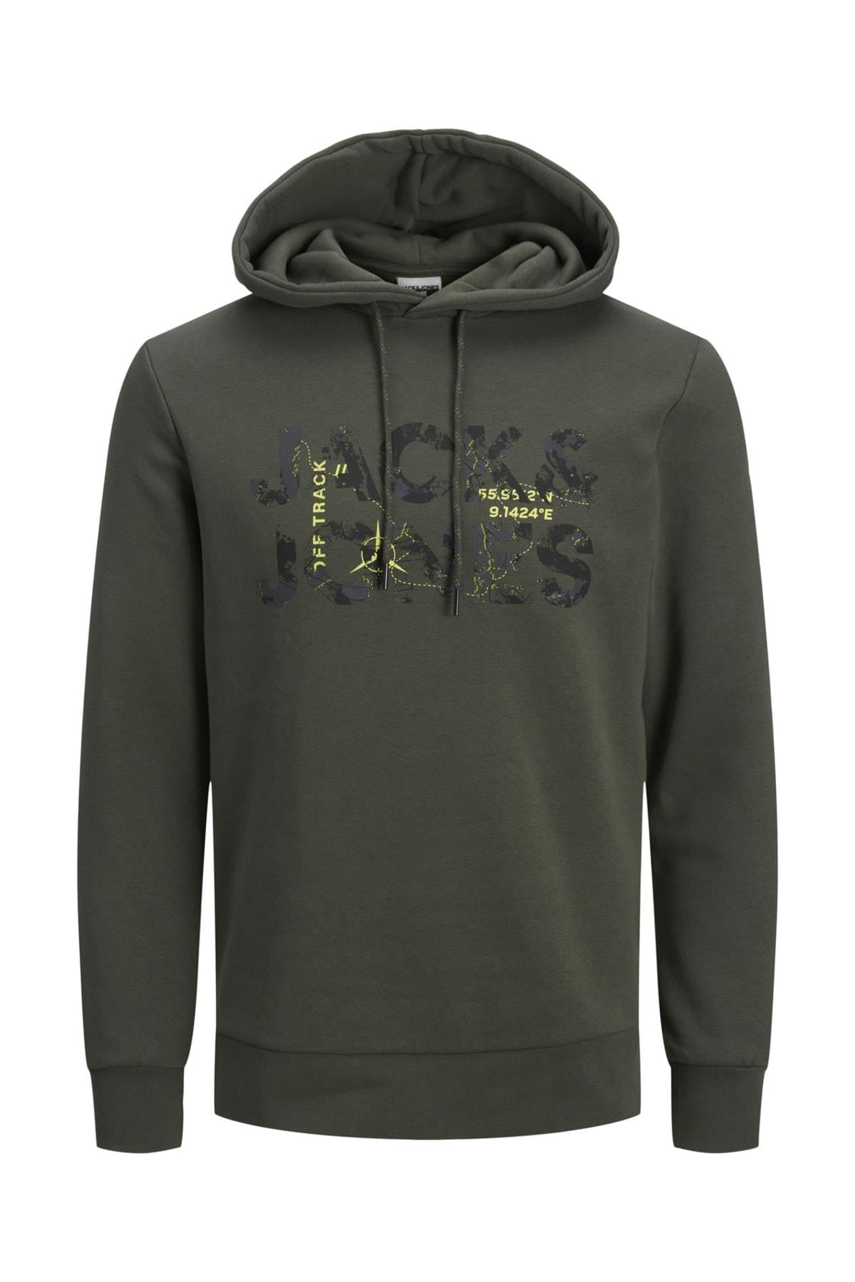 Jack & Jones Erkek Kapüşonlu Baskili Sweatshirt - 12216242  - Jack & Jones - 12216242
