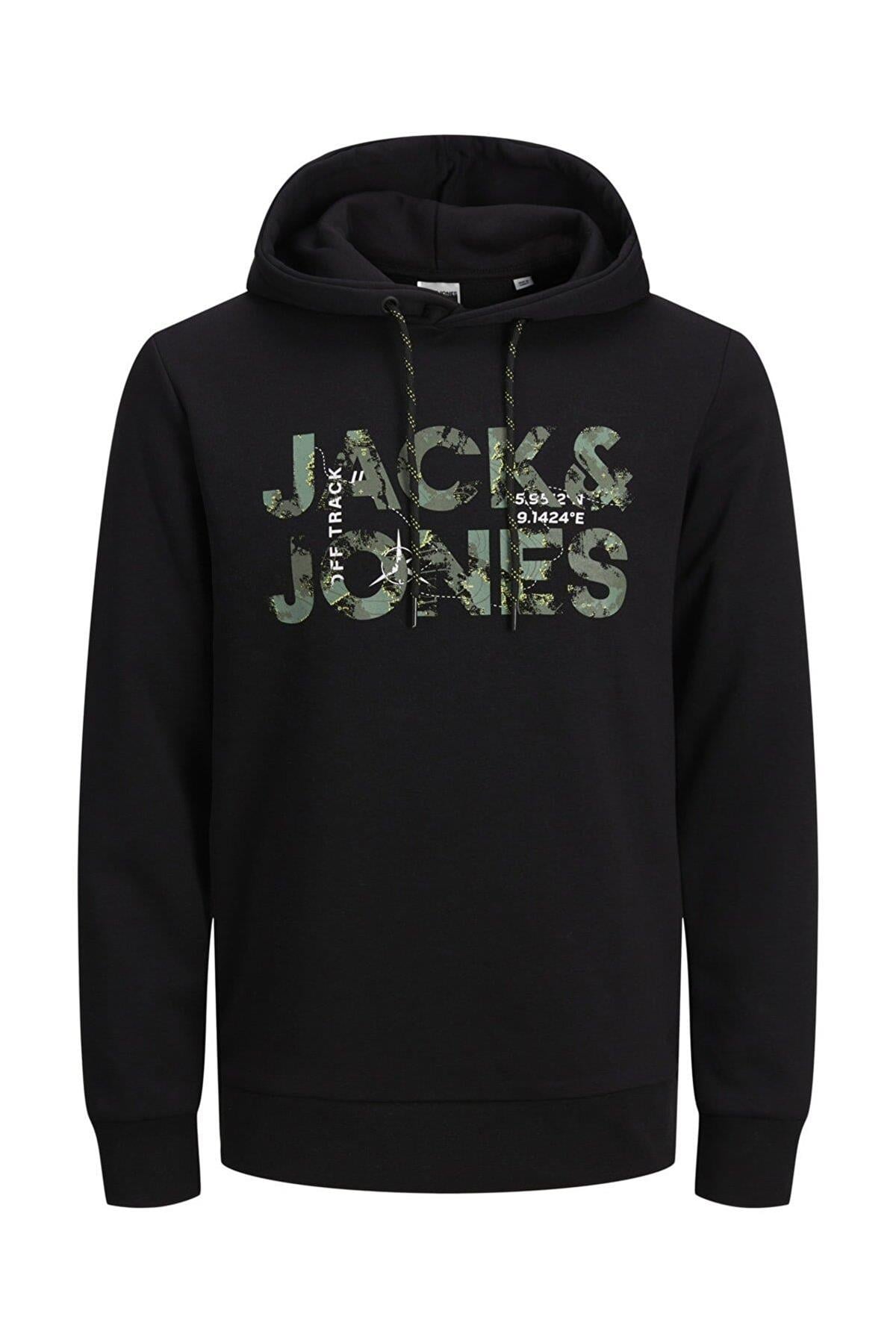 Jack & Jones Erkek Kapüşonlu Baskili Sweatshirt - 12216242  - Jack & Jones - 12216242