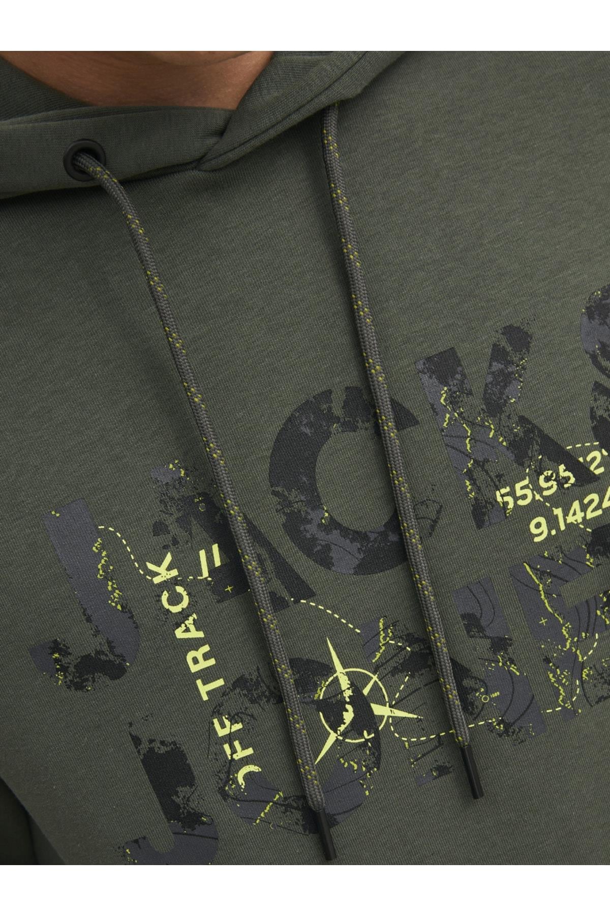 Jack & Jones Erkek Kapüşonlu Baskili Sweatshirt - 12216242  - Jack & Jones - 12216242
