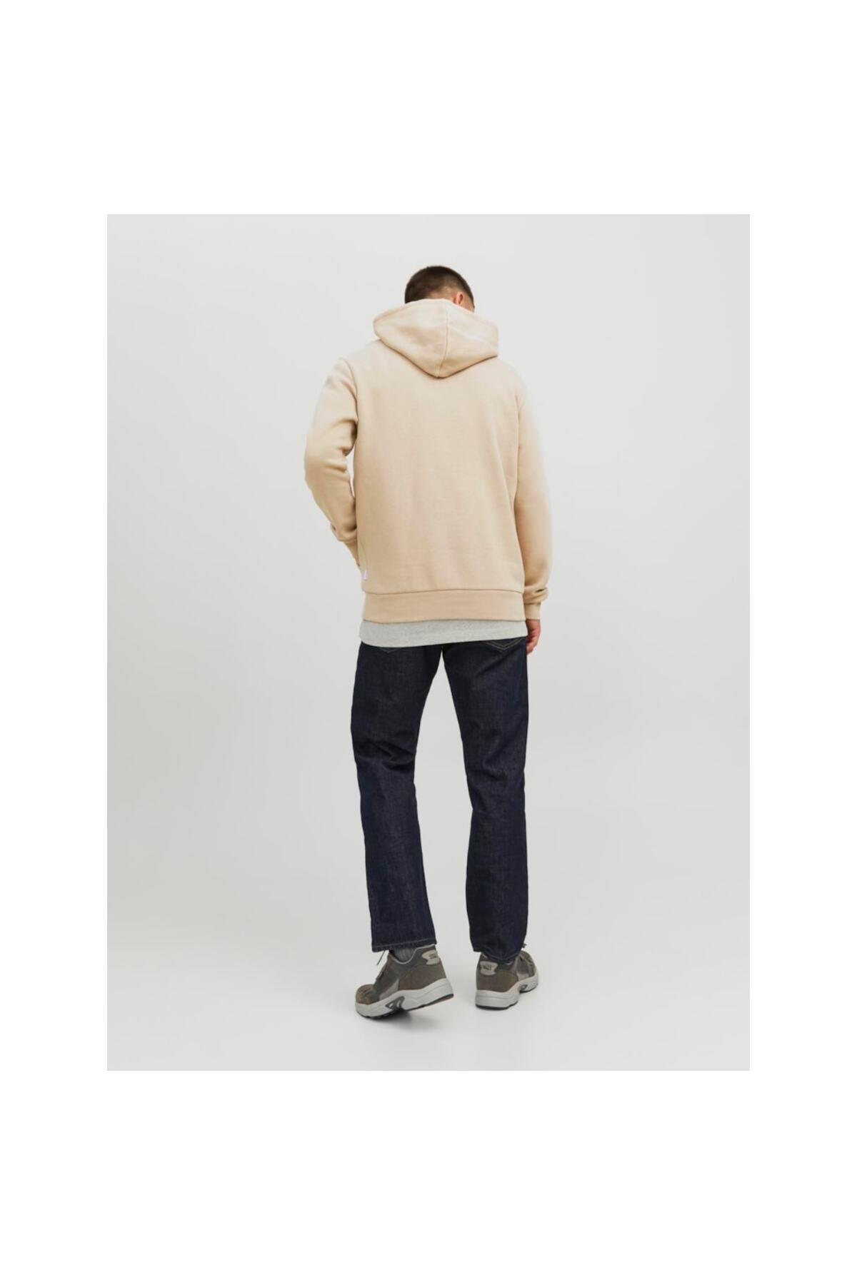 Jack & Jones Erkek Kapüşonlu Bej Sweatshirt - 12233599 - Jack & Jones - TYCP3T4M0N168992930953339