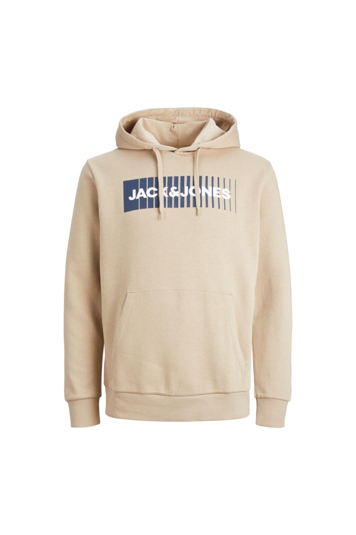 Jack & Jones Erkek Kapüşonlu Bej Sweatshirt - 12233599 - Jack & Jones - TYCP3T4M0N168992930953339