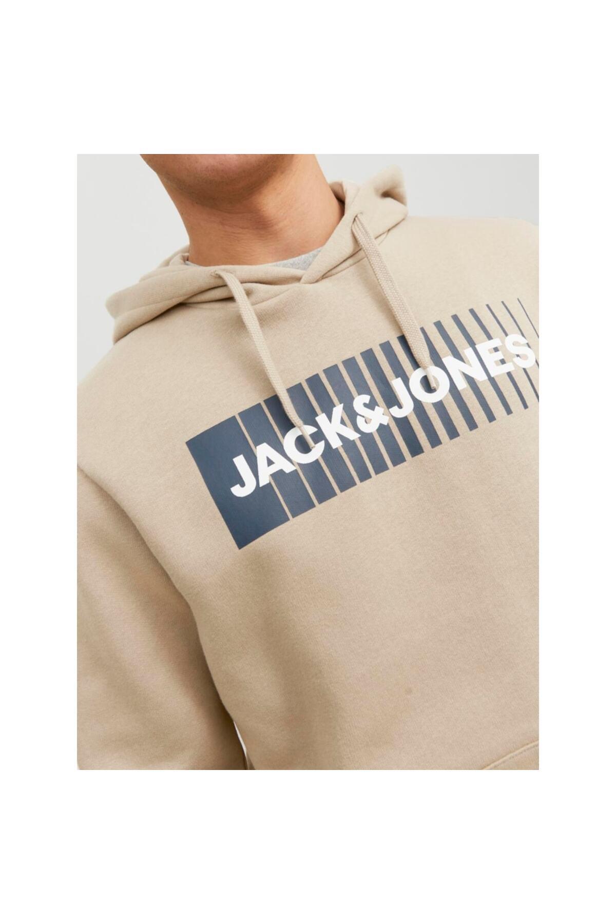 Jack & Jones Erkek Kapüşonlu Bej Sweatshirt - 12233599 - Jack & Jones - TYCP3T4M0N168992930953339