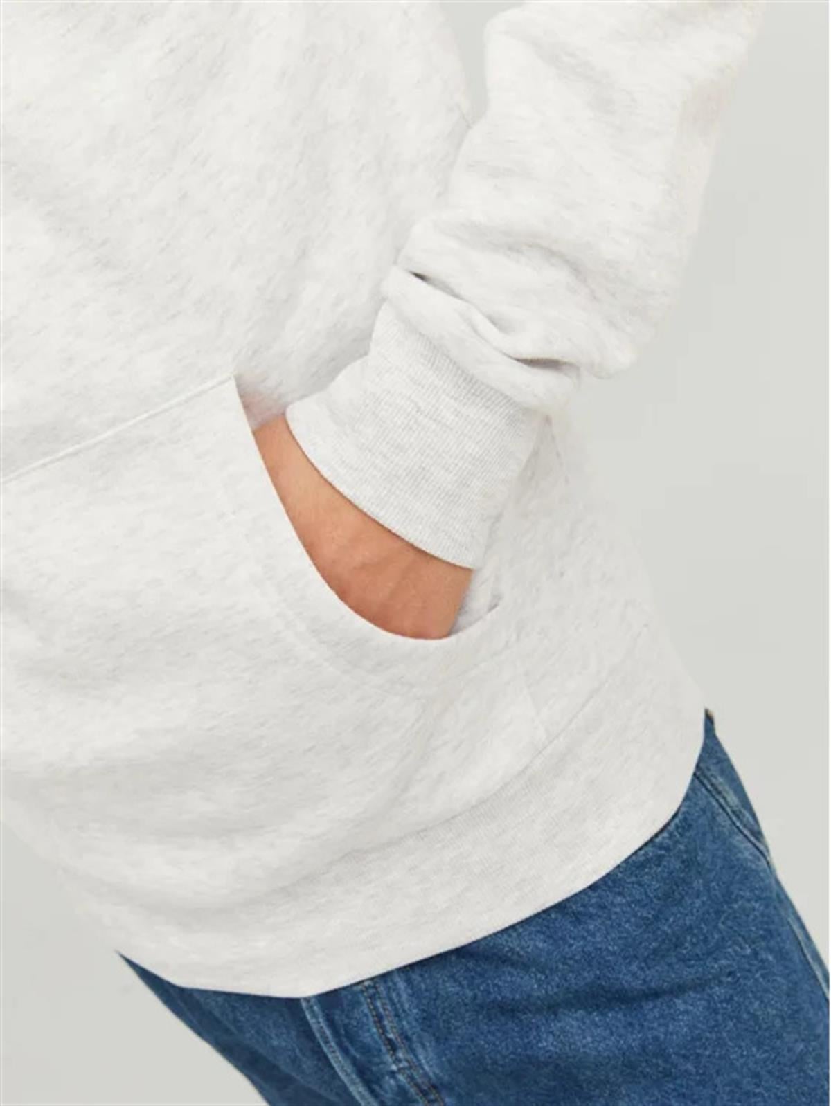 Jack & Jones Erkek Kapüşonlu Beyaz Sweatshirt - 12236513 - Jack & Jones - 12236513