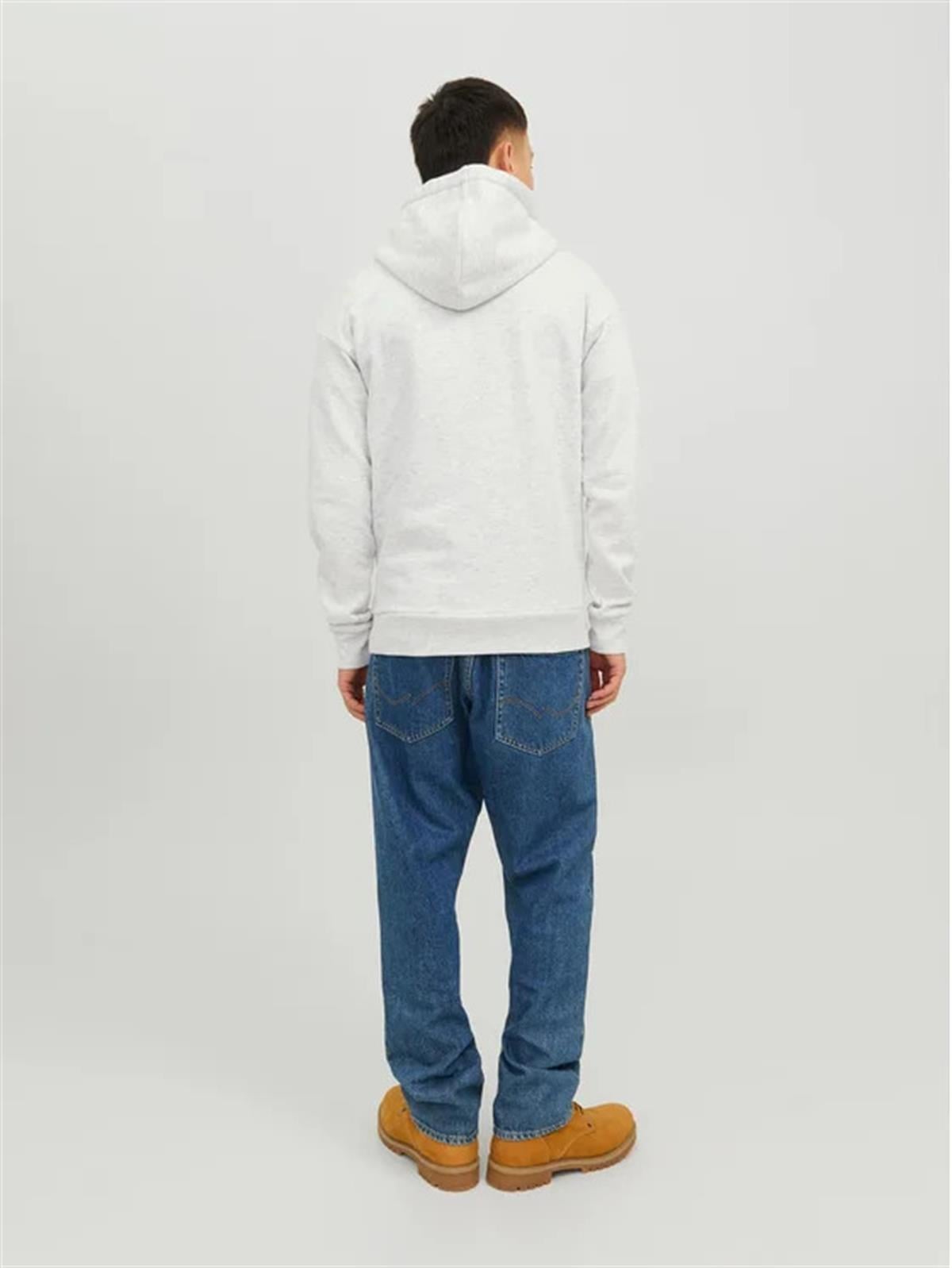 Jack & Jones Erkek Kapüşonlu Beyaz Sweatshirt - 12236513 - Jack & Jones - 12236513