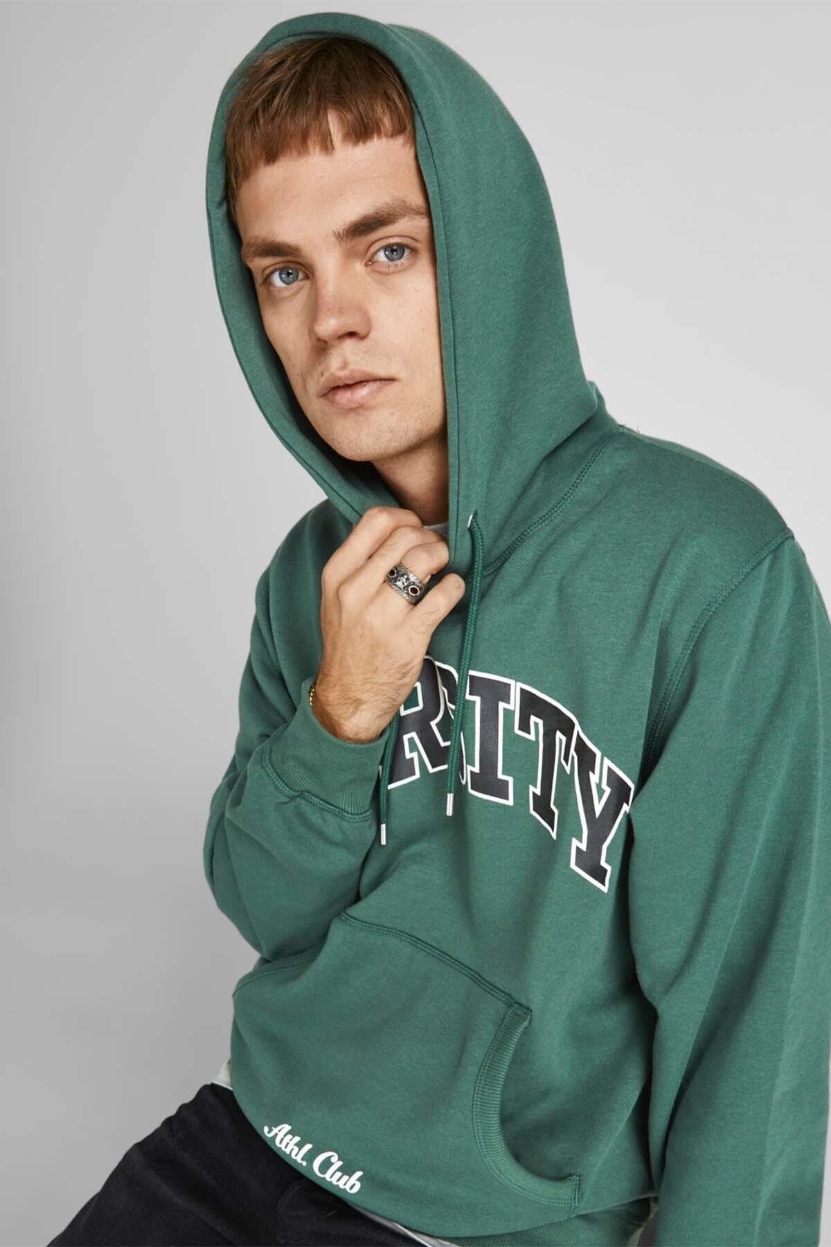 Jack & Jones Erkek Kolej Kapüşonlu Sweatshirt - 12207368 - Jack & Jones - 12207368