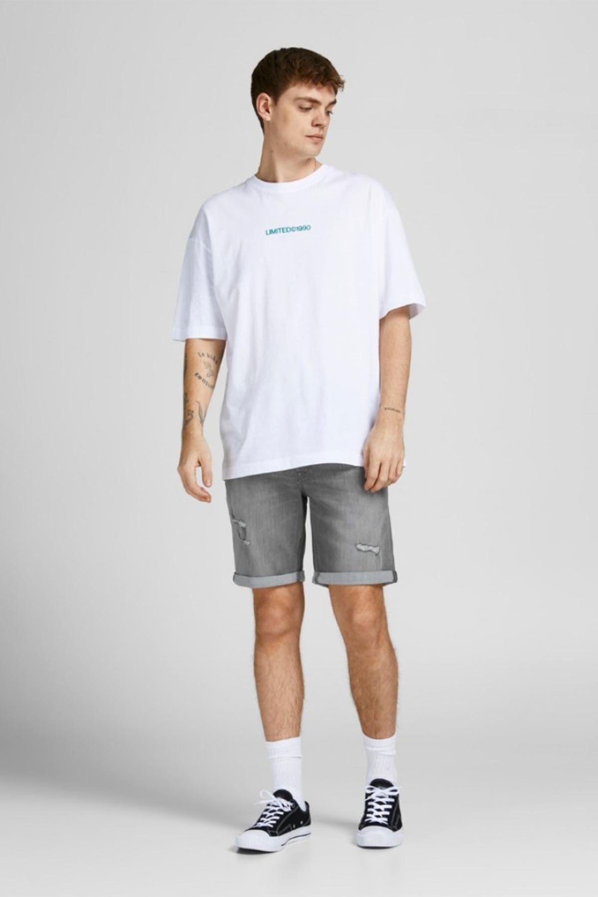 Jack & Jones Erkek Kot Şort Jjirick Jean Shorts - 12201623 - Jack & Jones - 12201623