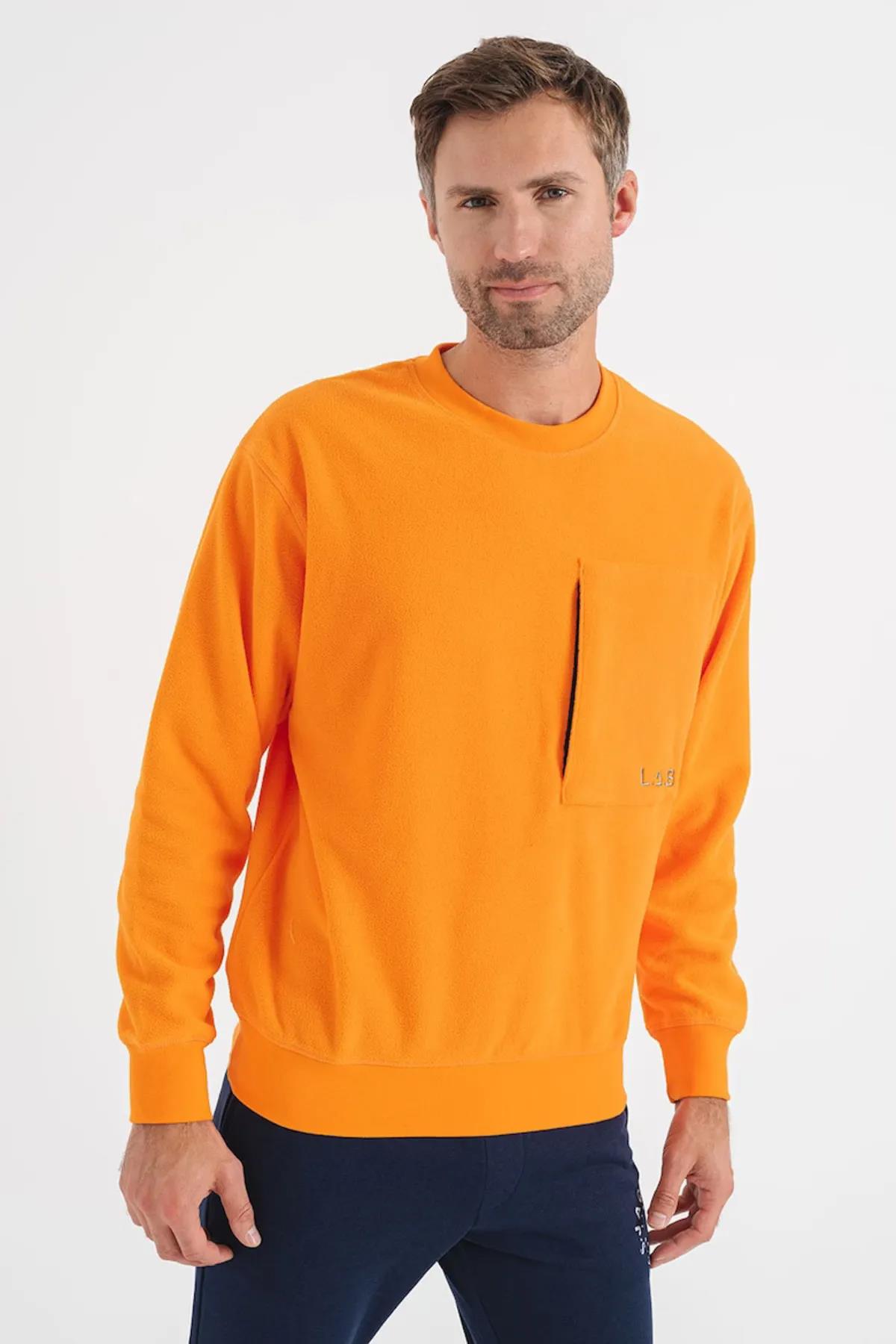 Jack & Jones Erkek L.A.B Bisiklet Yaka Polar Sweatshirt - 12241523 - Jack & Jones - 12241523