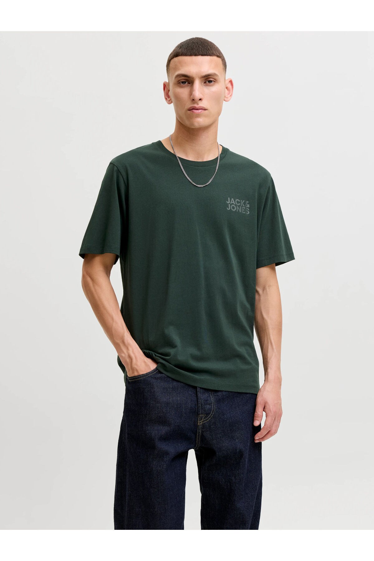Jack & Jones Erkek Marka Baskılı Tişört Yeşil - 12151955 - Jack & Jones - 12151955-9