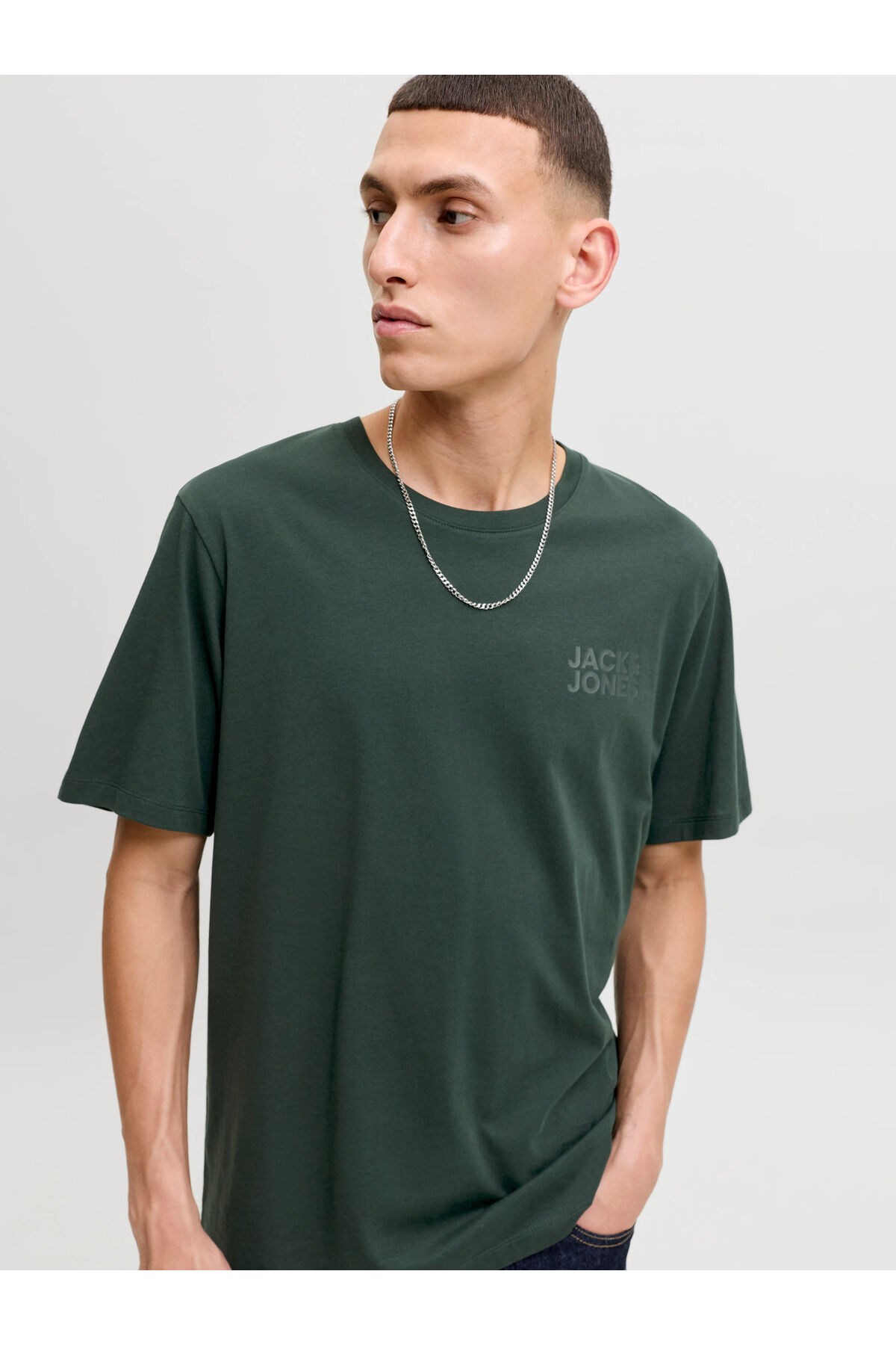Jack & Jones Erkek Marka Baskılı Tişört Yeşil - 12151955 - Jack & Jones - 12151955-9