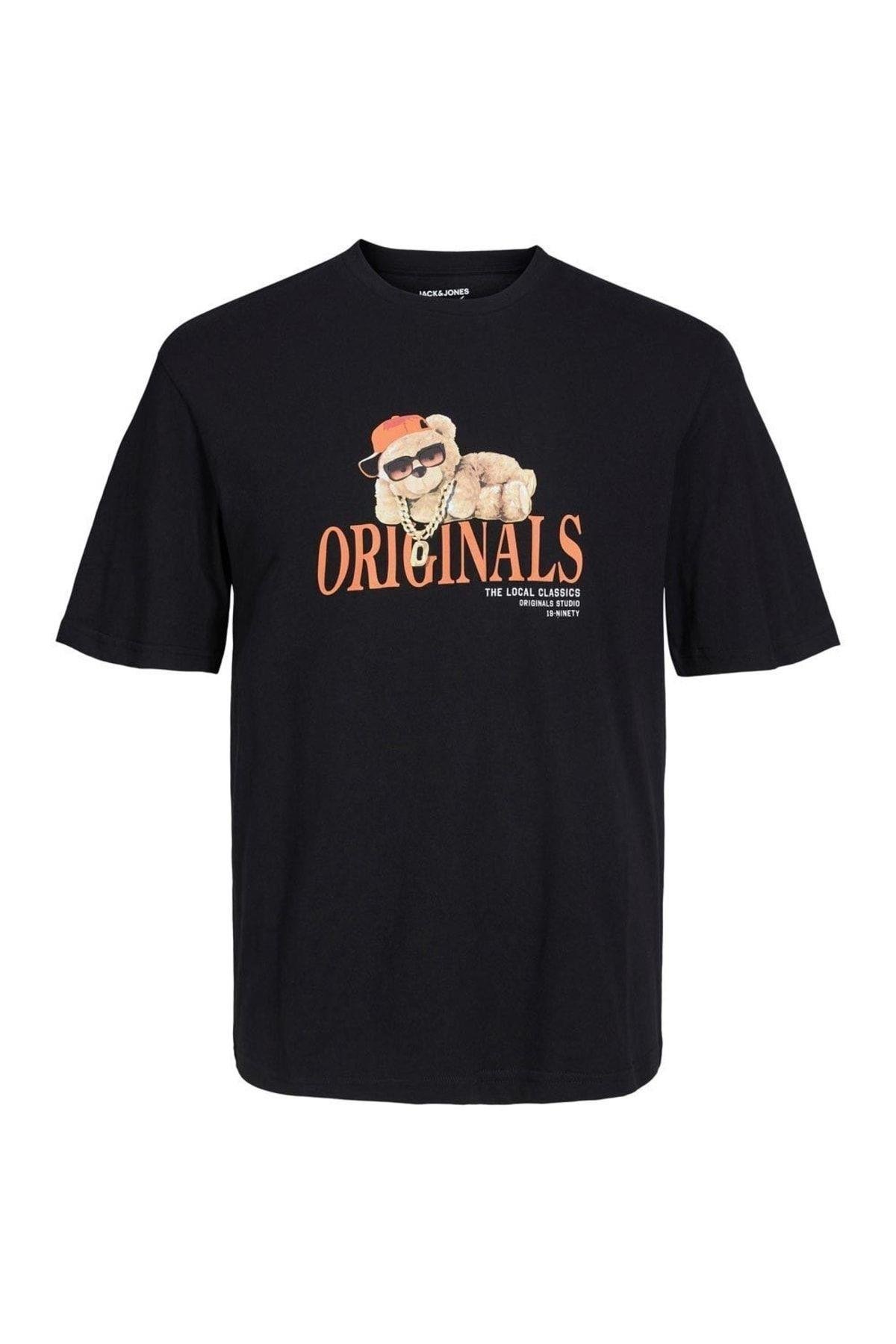 Jack & Jones Erkek Siyah Cool Ayıcık T-shirt Tee 12232254 - Jack & Jones - 12232254