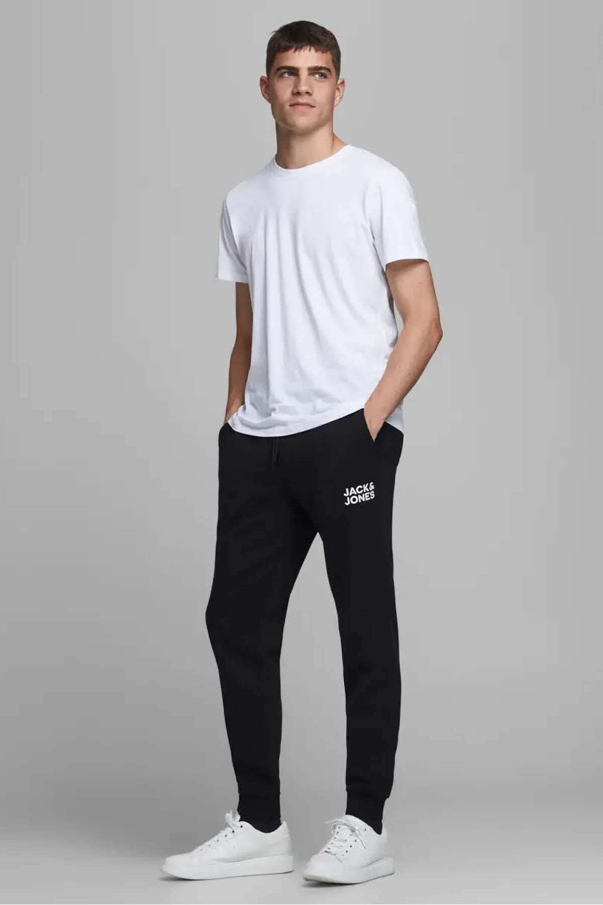 Jack & Jones Erkek Siyah Lastikli Eşofman Altı 12178421 - Jack & Jones - 20SEESBS85412