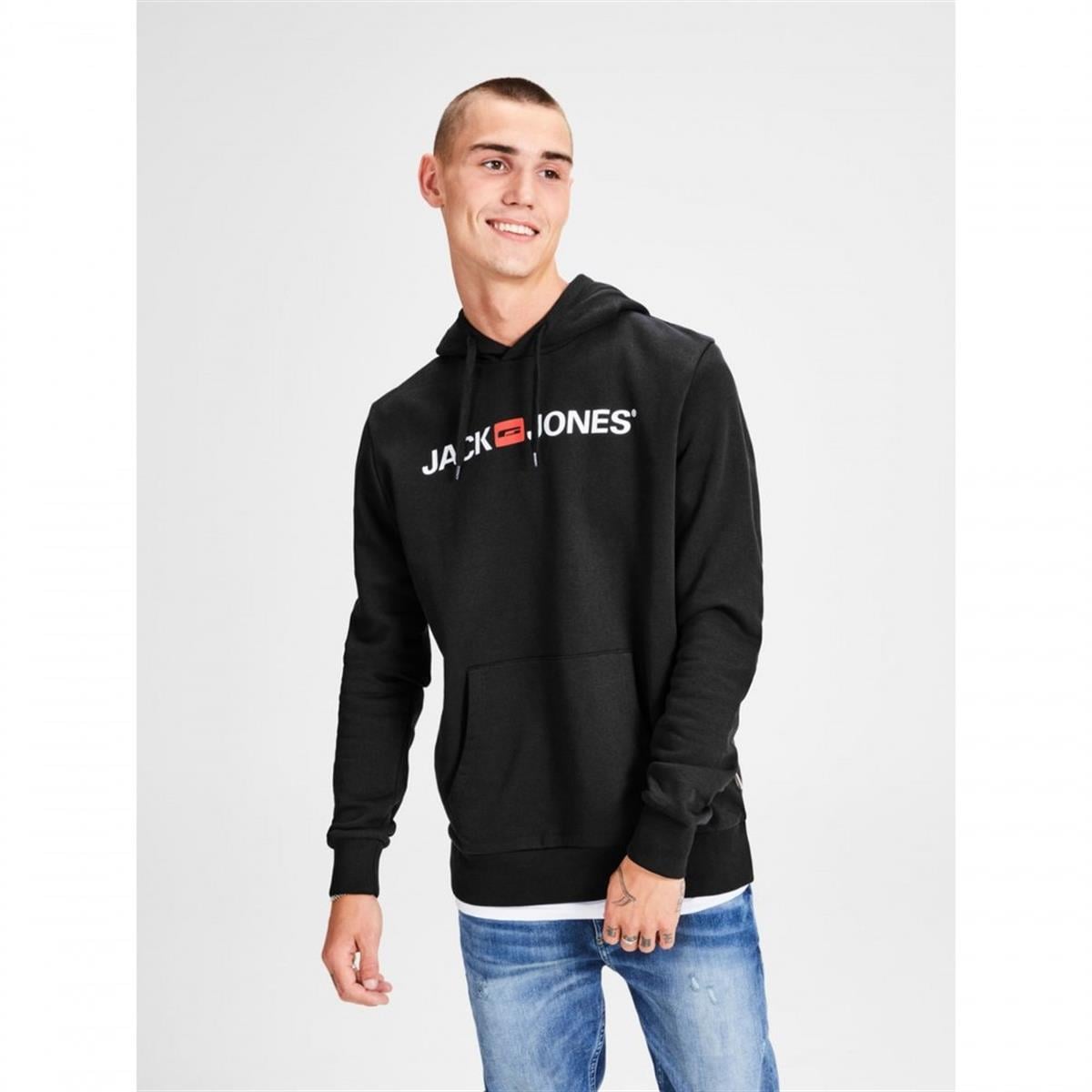 Jack & Jones Erkek Sweatshirt - Corp Logo Sweat Hood 12137054 - Jack & Jones - 12137054