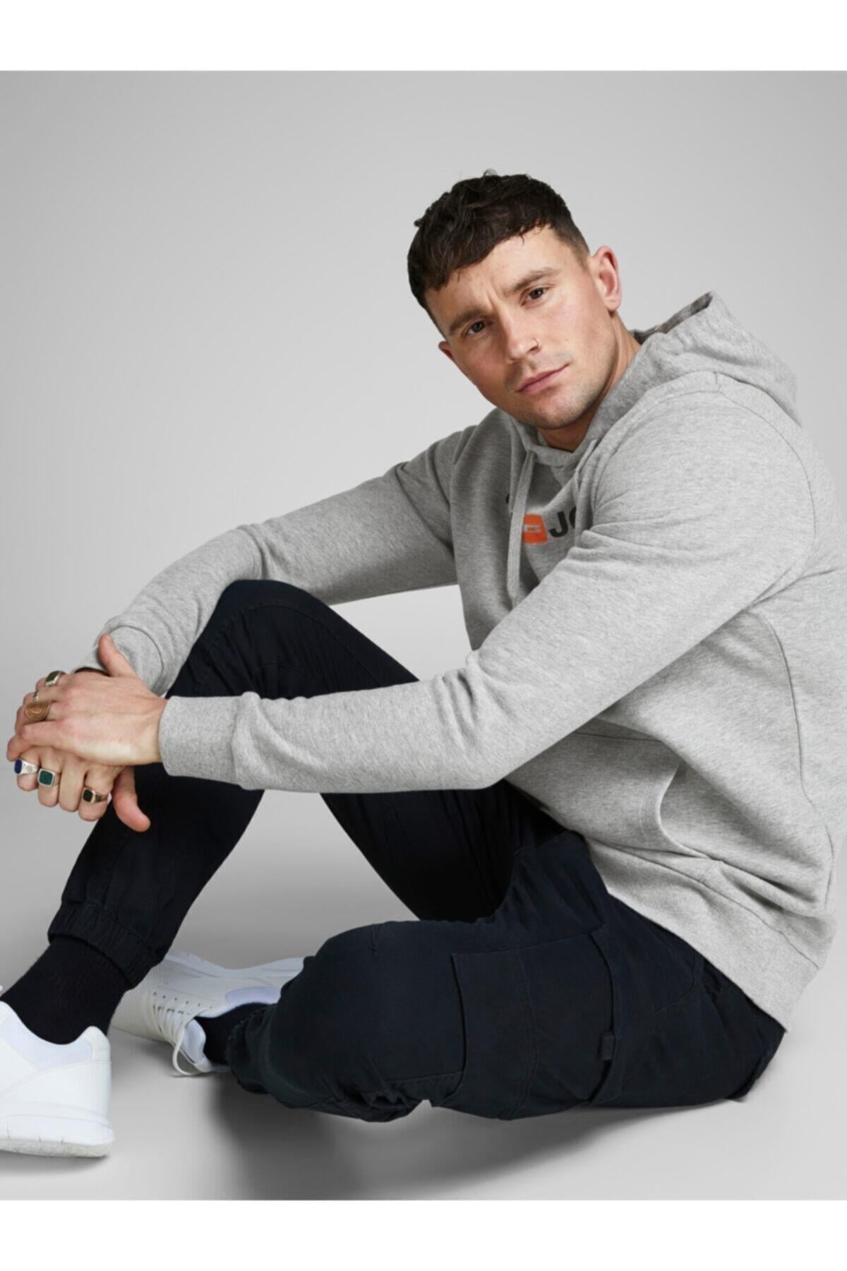 Jack & Jones Erkek Sweatshirt - Corp Logo Sweat Hood 12137054 - Jack & Jones - 12137054