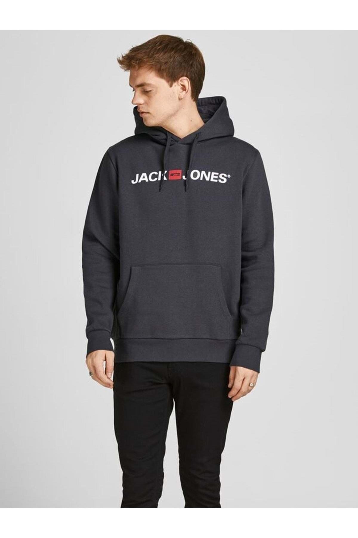 Jack & Jones Erkek Sweatshirt - Corp Logo Sweat Hood 12137054 - Jack & Jones - 12137054