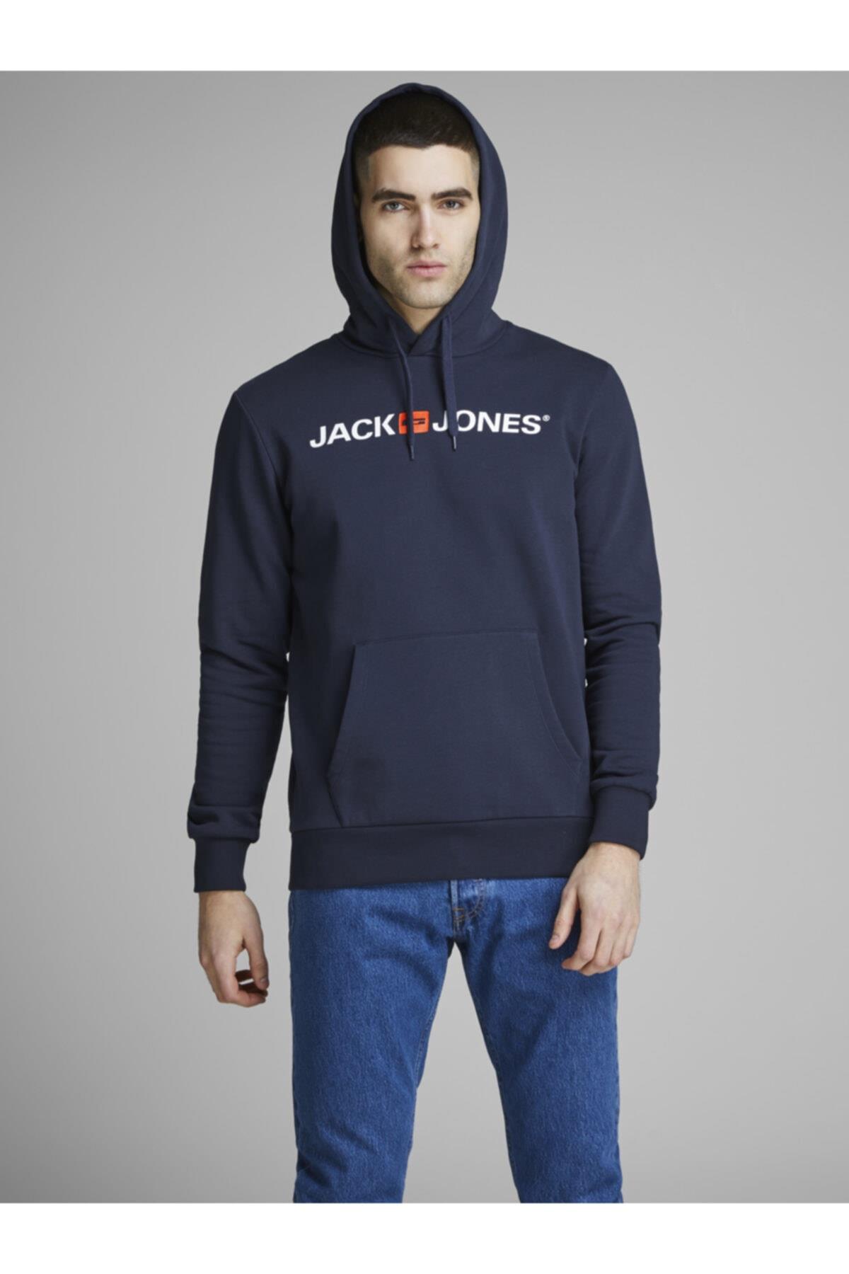 Jack & Jones Erkek Sweatshirt - Corp Logo Sweat Hood 12137054 - Jack & Jones - 12137054