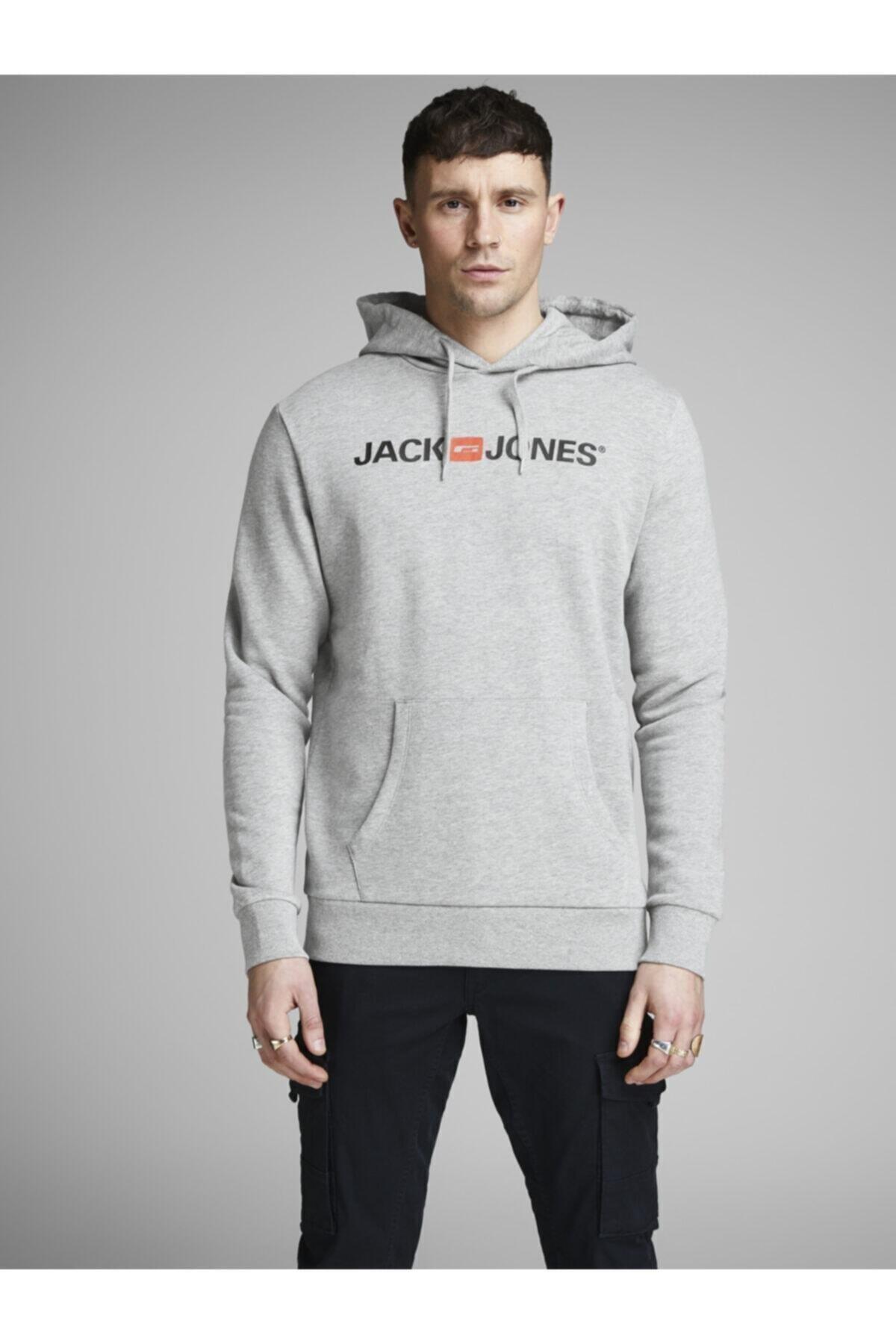 Jack & Jones Erkek Sweatshirt - Corp Logo Sweat Hood 12137054 - Jack & Jones - 12137054