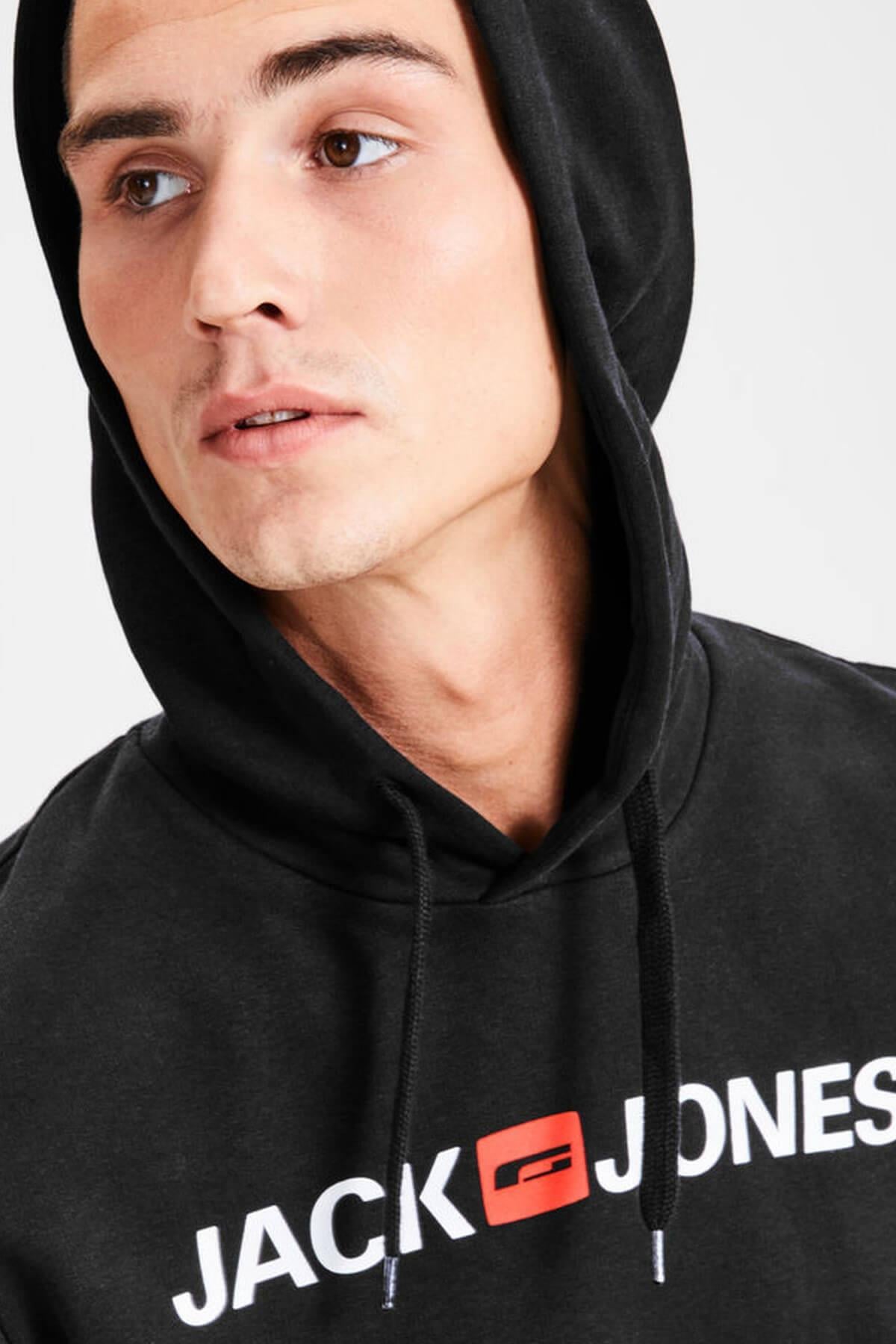 Jack & Jones Erkek Sweatshirt - Corp Logo Sweat Hood 12137054 - Jack & Jones - 12137054