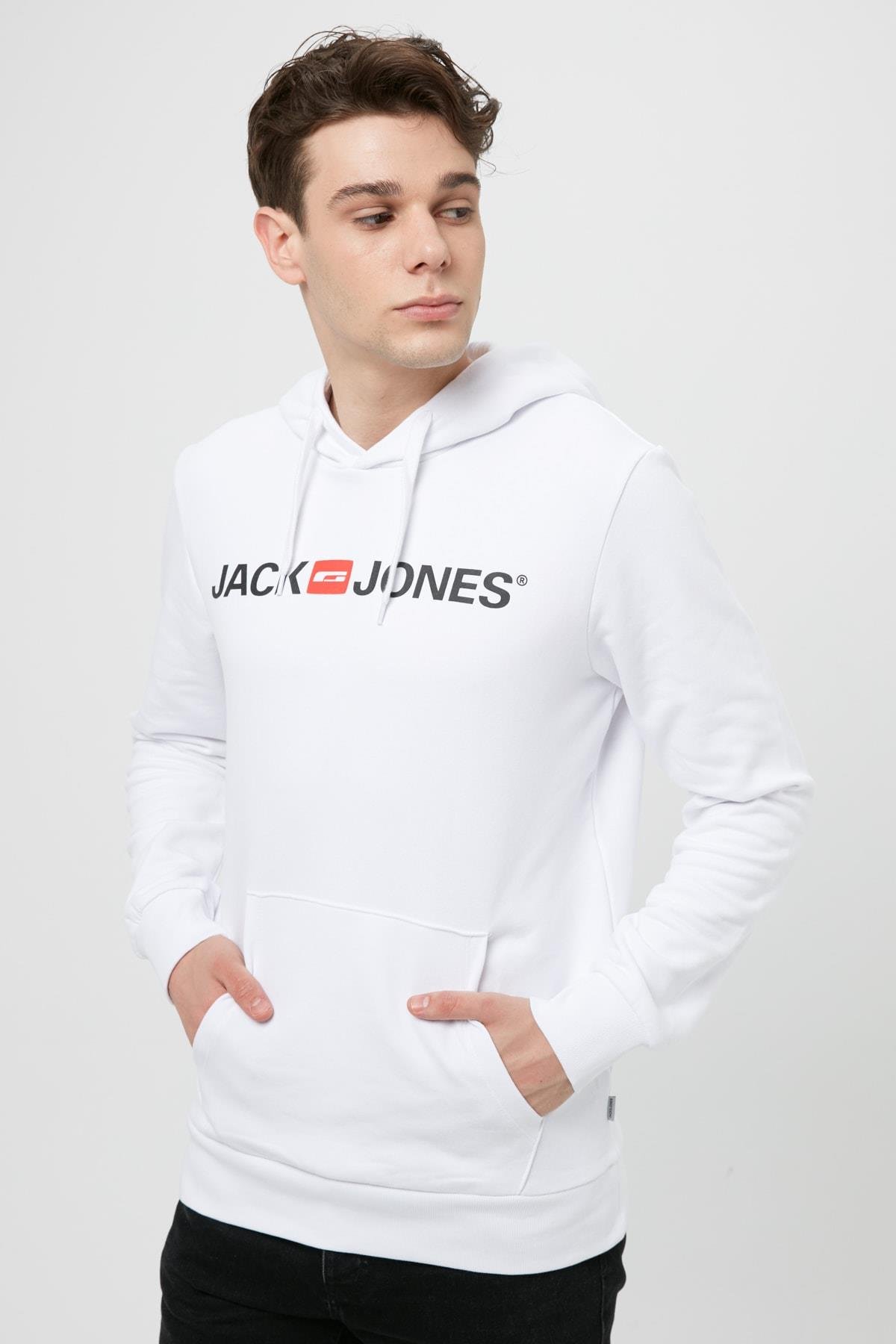Jack & Jones Erkek Sweatshirt - Corp Logo Sweat Hood 12137054 - Jack & Jones - 12137054