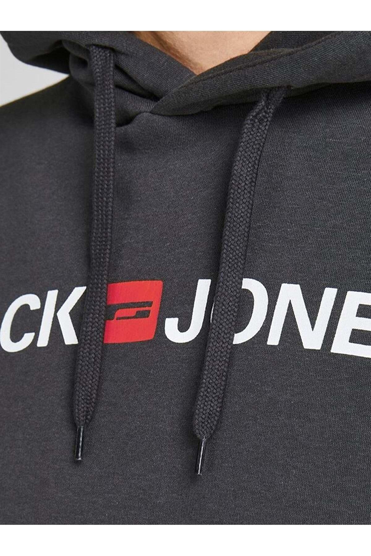 Jack & Jones Erkek Sweatshirt - Corp Logo Sweat Hood 12137054 - Jack & Jones - 12137054