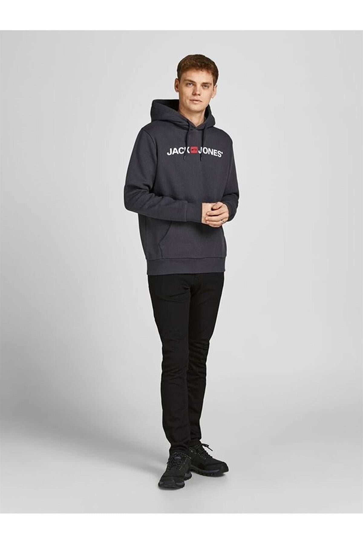 Jack & Jones Erkek Sweatshirt - Corp Logo Sweat Hood 12137054 - Jack & Jones - 12137054