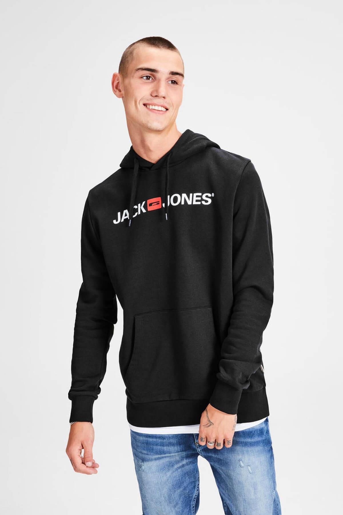 Jack & Jones Erkek Sweatshirt - Corp Logo Sweat Hood 12137054 - Jack & Jones - 12137054