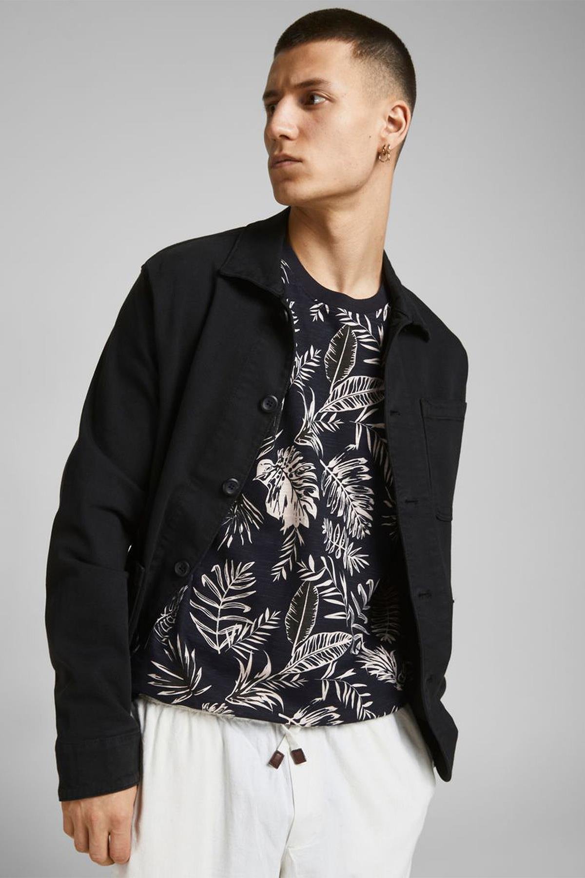 Jack & Jones Erkek T-shirt Botanik Desenli - 12187869 - Jack & Jones - 12187869