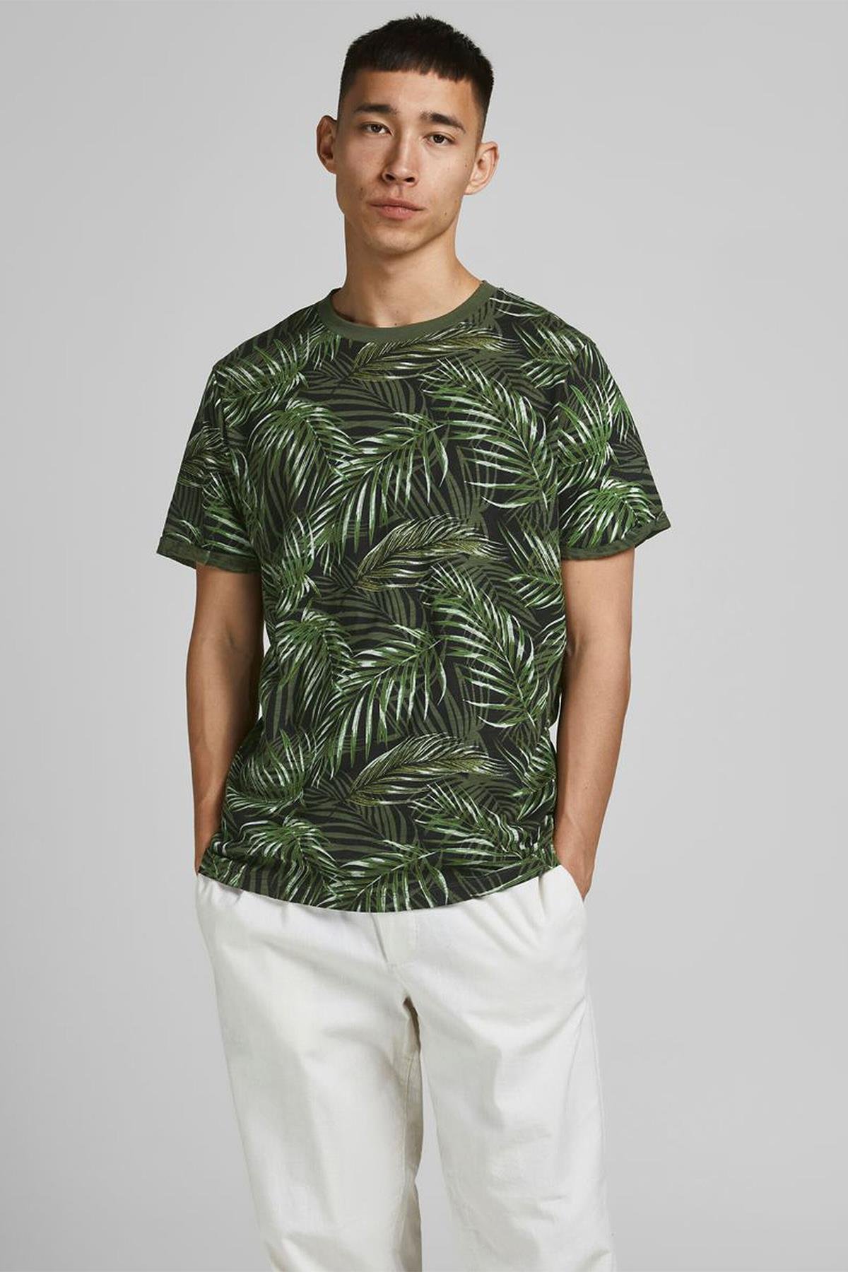 Jack & Jones Erkek T-shirt Botanik Desenli - 12187869 - Jack & Jones - 12187869