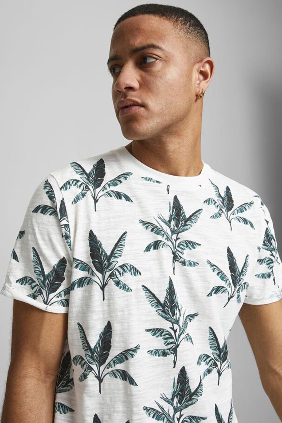 Jack & Jones Erkek T-shirt Botanik Desenli - 12187869 - Jack & Jones - 12187869