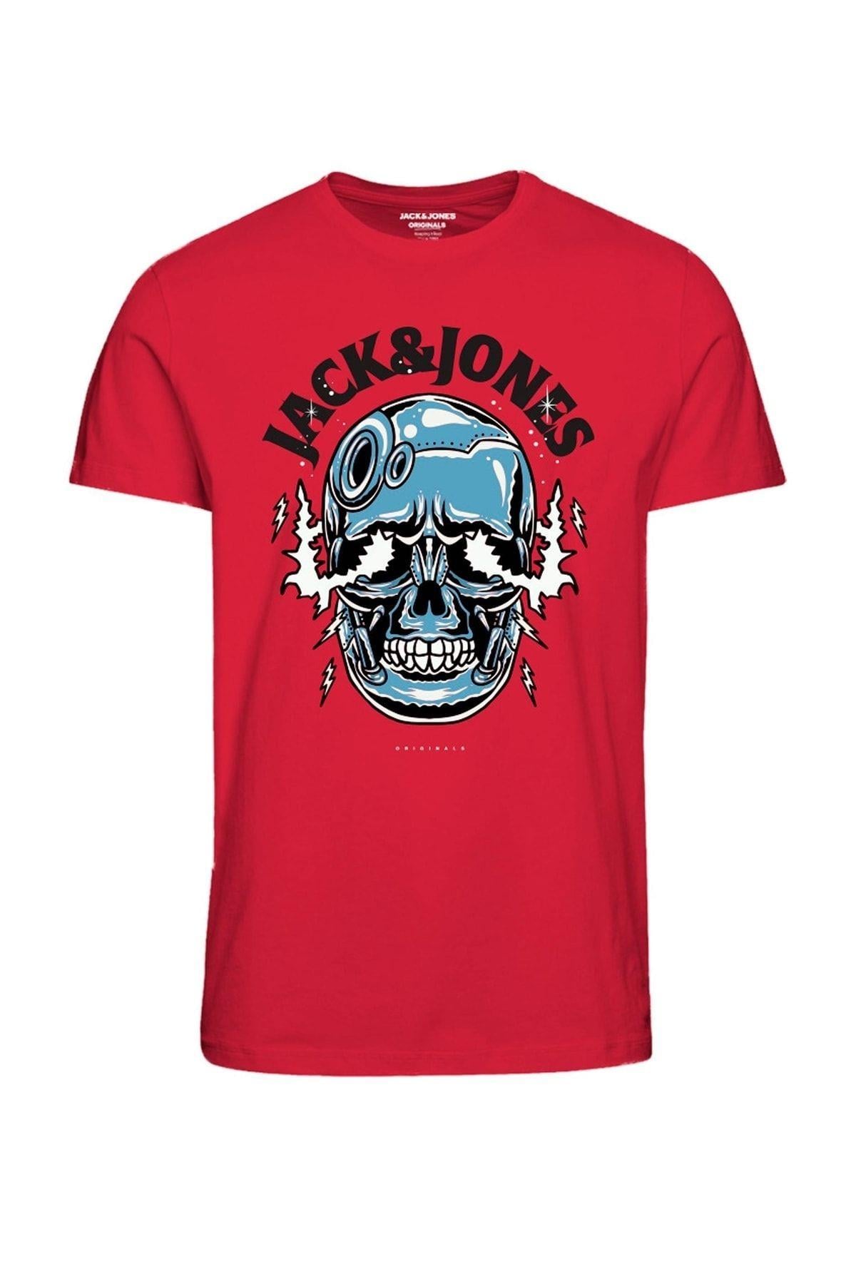 Jack & Jones Erkek T-shirt Crown Skull Tee Crew Neck Erkek - 12232656-02 - Jack & Jones - 12232656