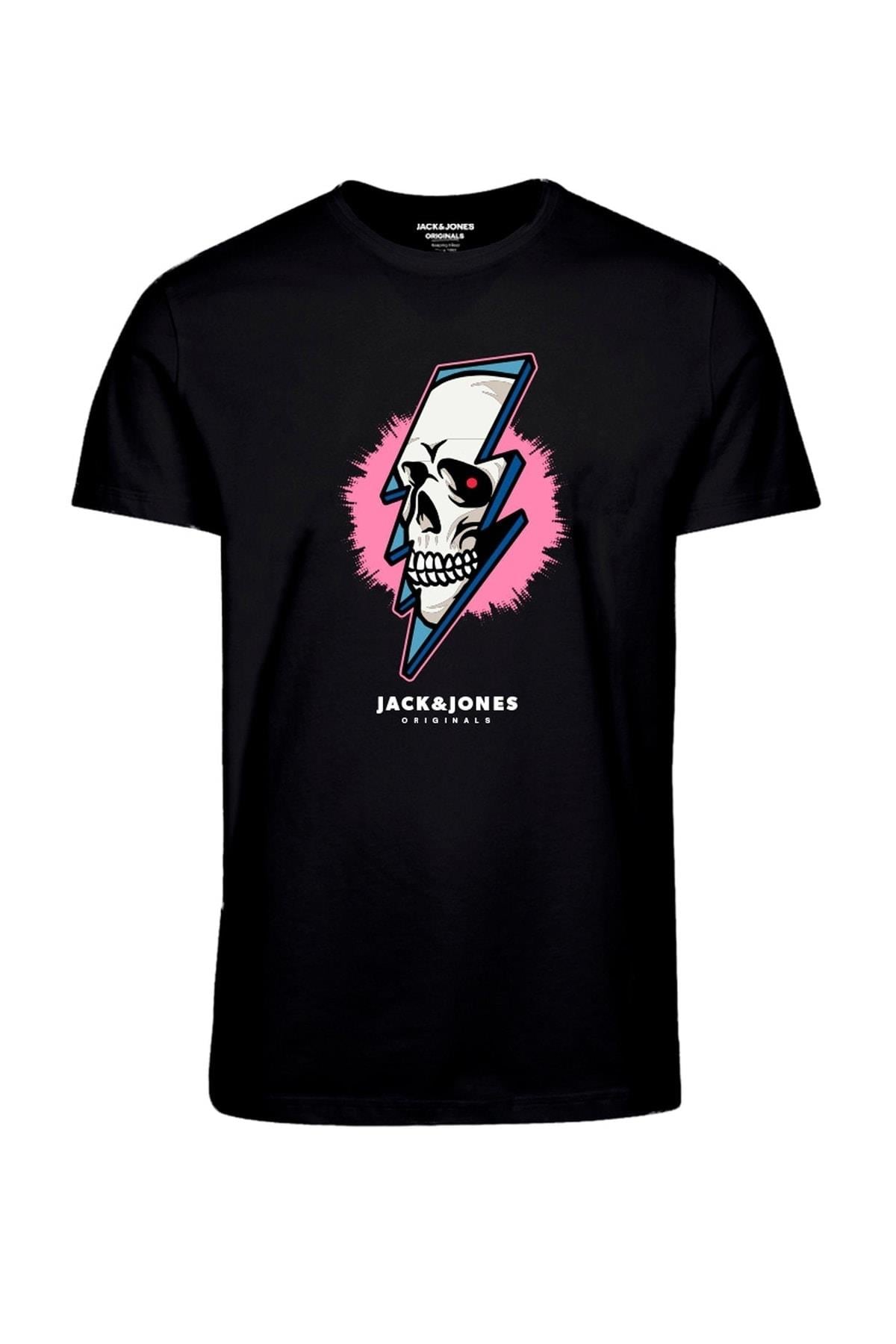 Jack & Jones Erkek T-shirt Crown Skull Tee Crew Neck Erkek - 12232656-02 - Jack & Jones - 12232656