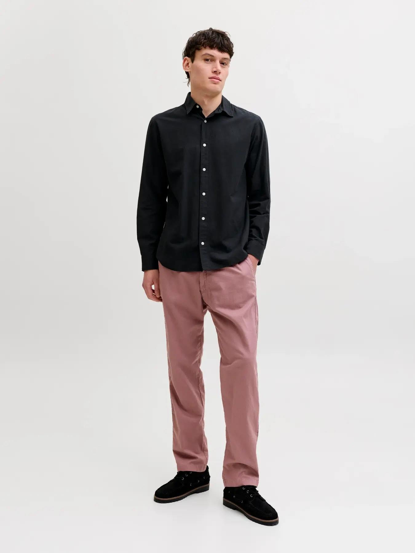 Jack & Jones Erkek Uzun Kollu Siyah Gömlek - 12288595 - Jack & Jones - 12288595-1