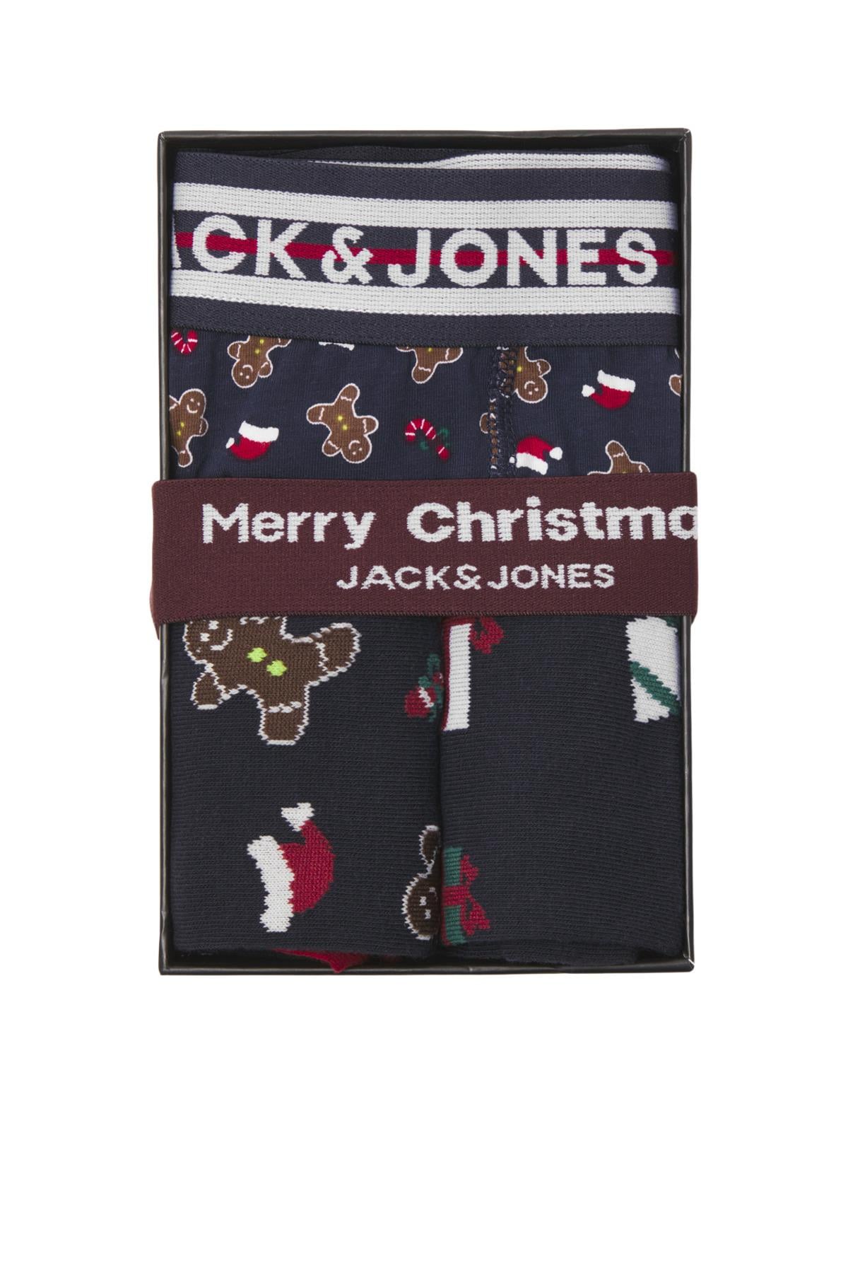 Jack & Jones Erkek  Xmas Yılbaşı Boxer Çorap Seti - 12246128 - Jack & Jones - 12246128