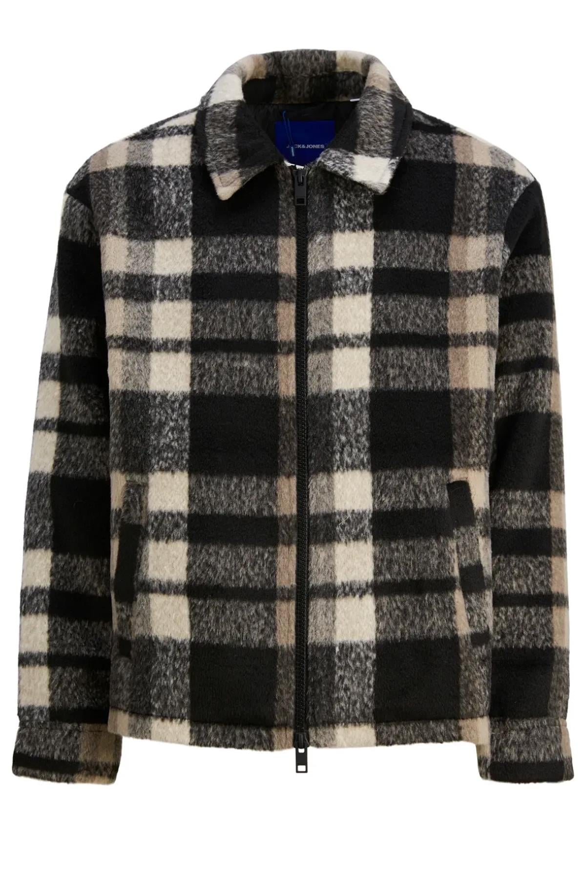 Jack & Jones Erkek Yakalı Jorcole Jacket Ekose Mont Ceket - 12238915 - Jack & Jones - 12238915