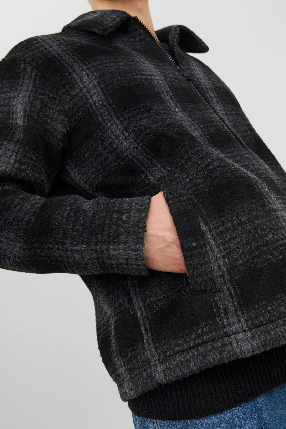 Jack & Jones Erkek Yakalı Jorcole Jacket Ekose Mont Ceket - 12238915 - Jack & Jones - 12238915