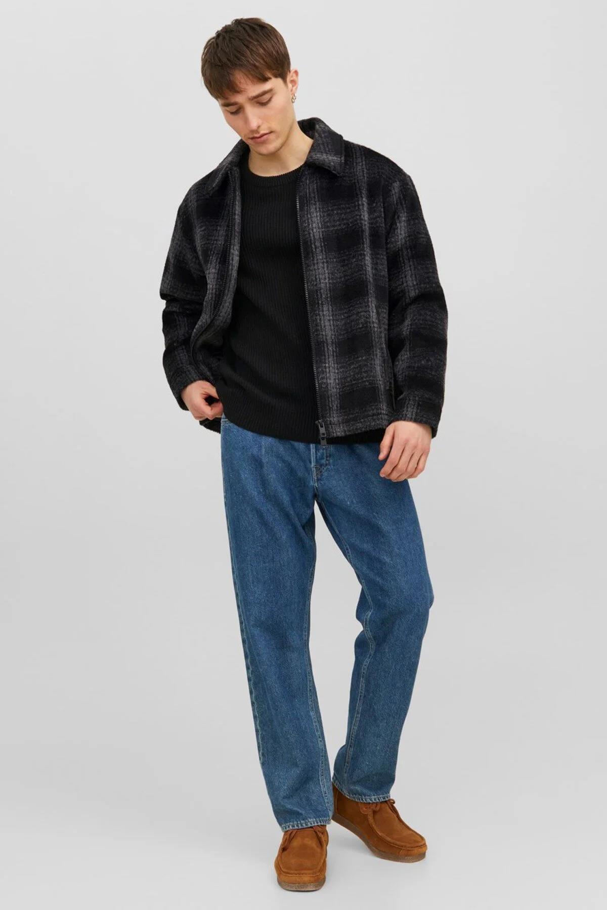 Jack & Jones Erkek Yakalı Jorcole Jacket Ekose Mont Ceket - 12238915 - Jack & Jones - 12238915